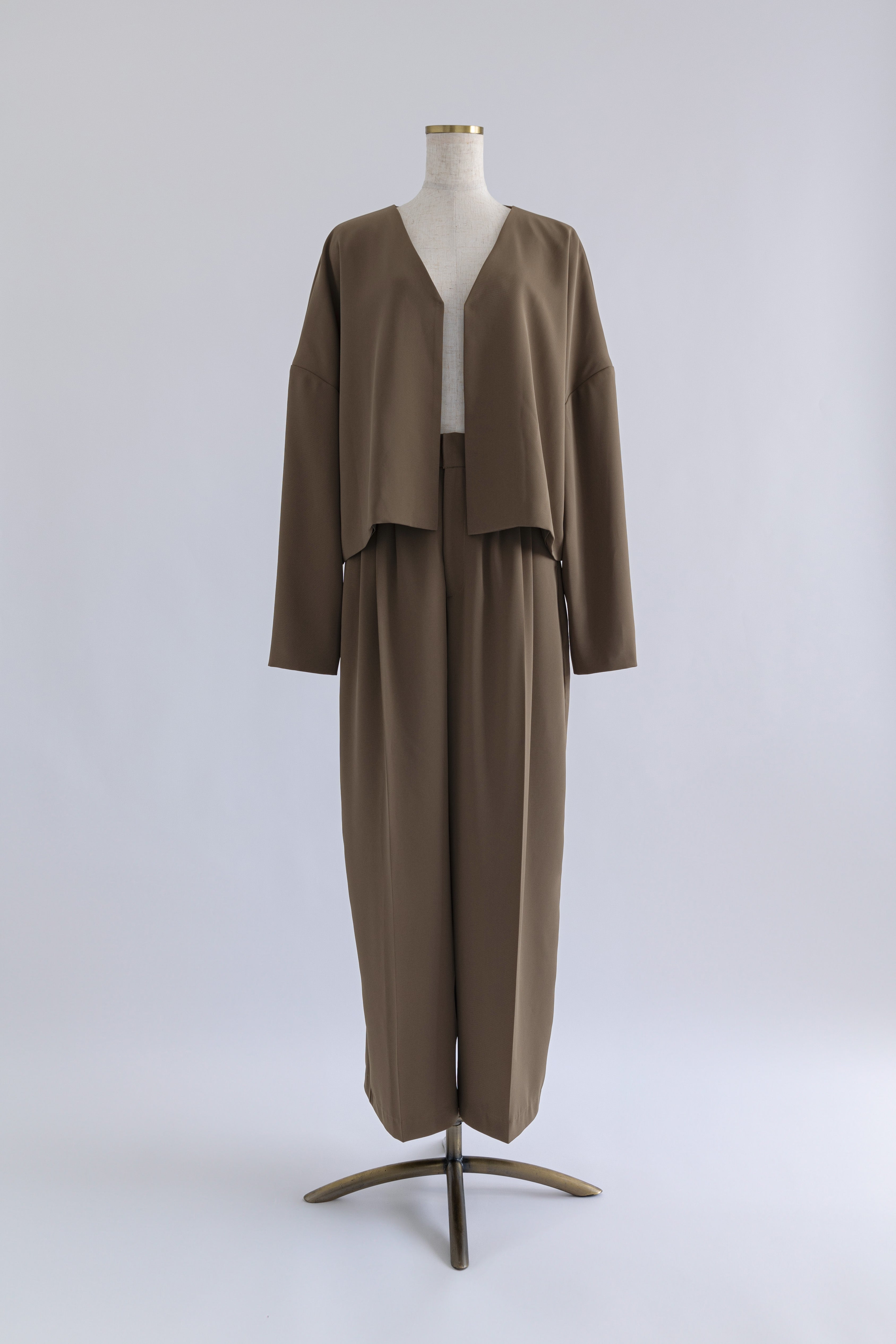 Dropped Shoulder Soft Jacket Set Up