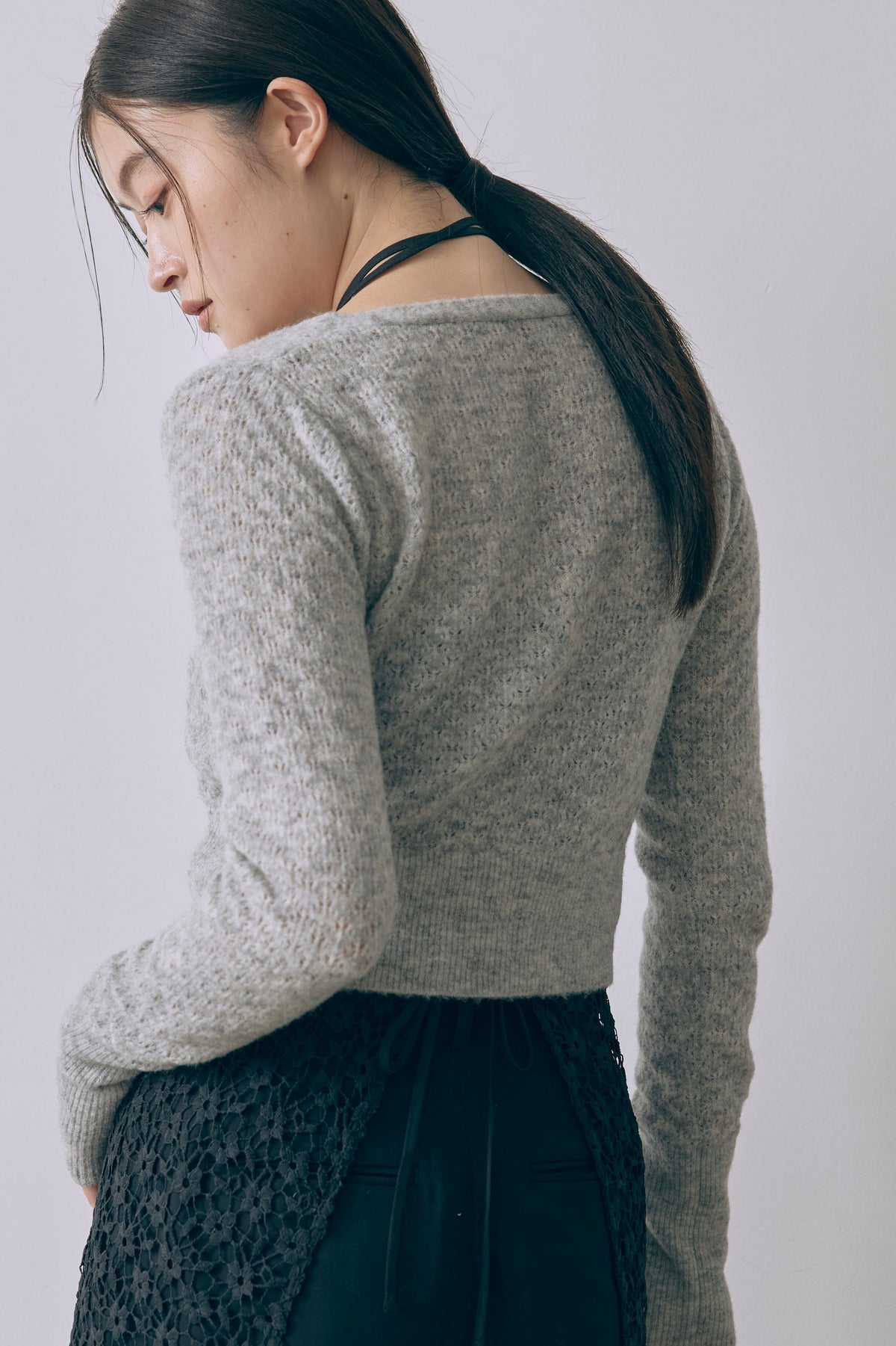 Cloud Touch Knit Cardigan 杢グレー