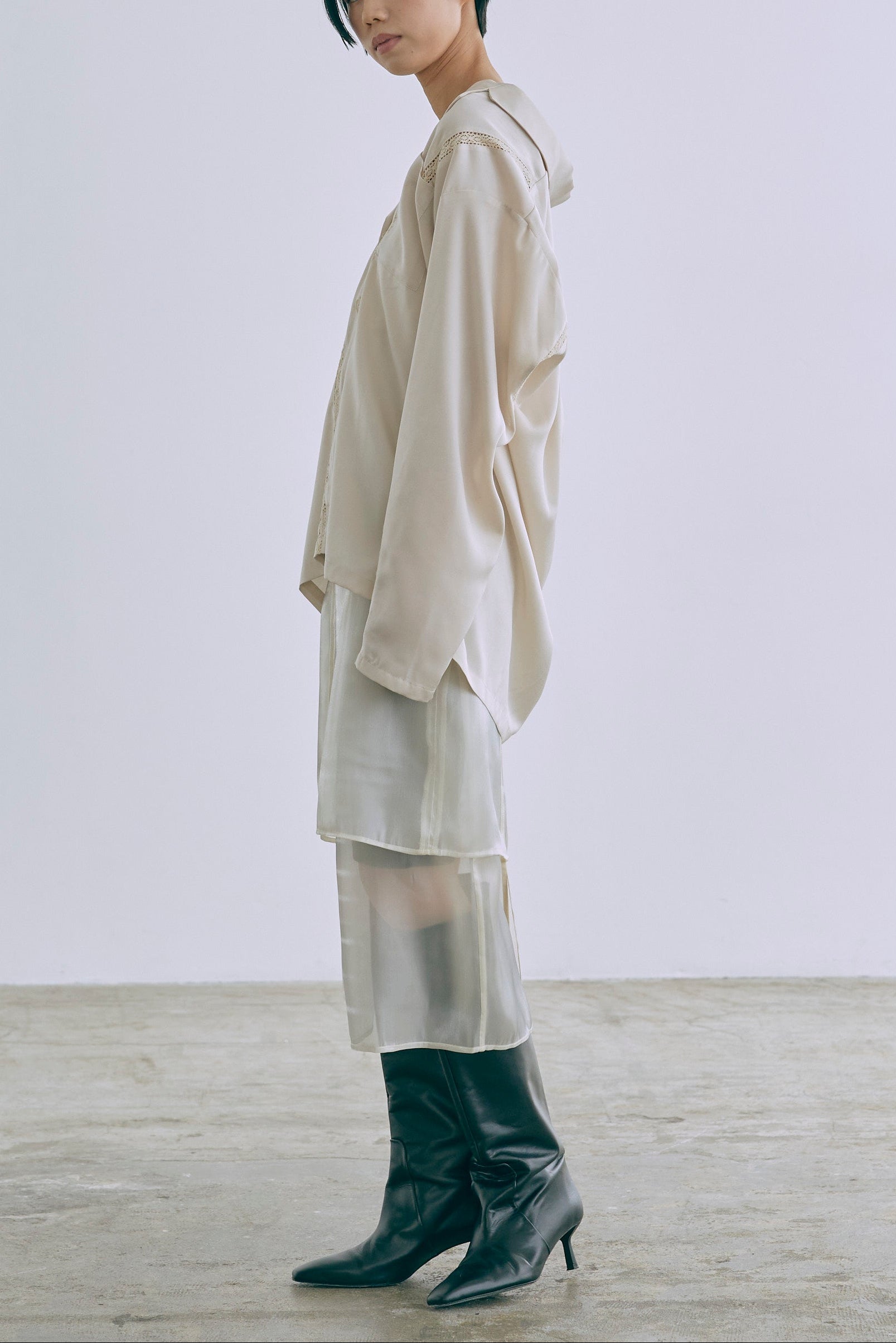 着用カラー:アイボリー モデル身長:170㎝