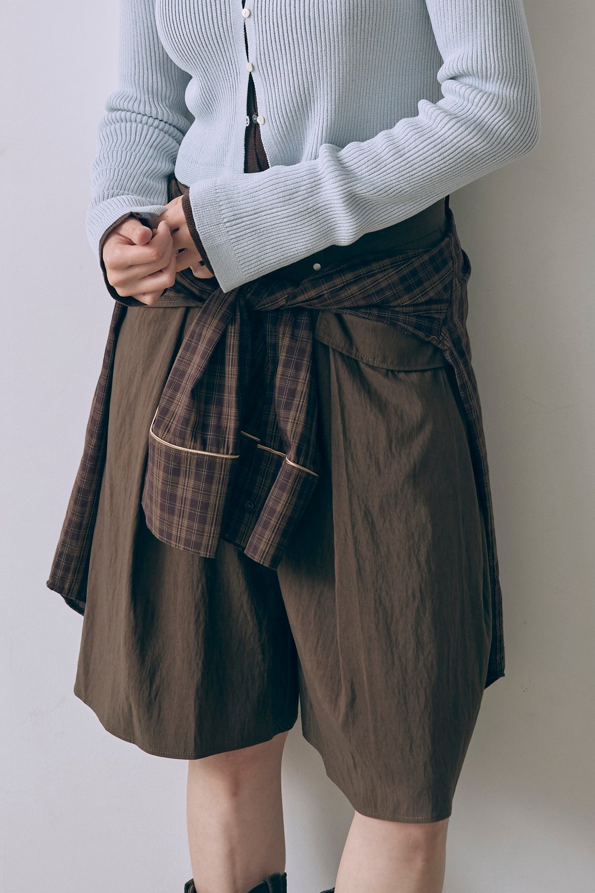 Structured Pocket Flare Shorts