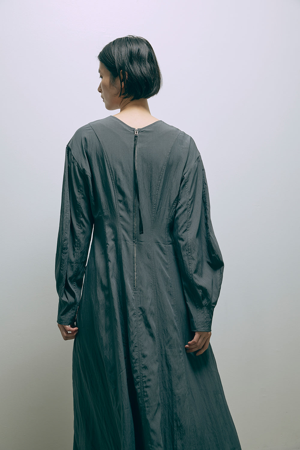 Volume Sleeve Soft Flare Dress