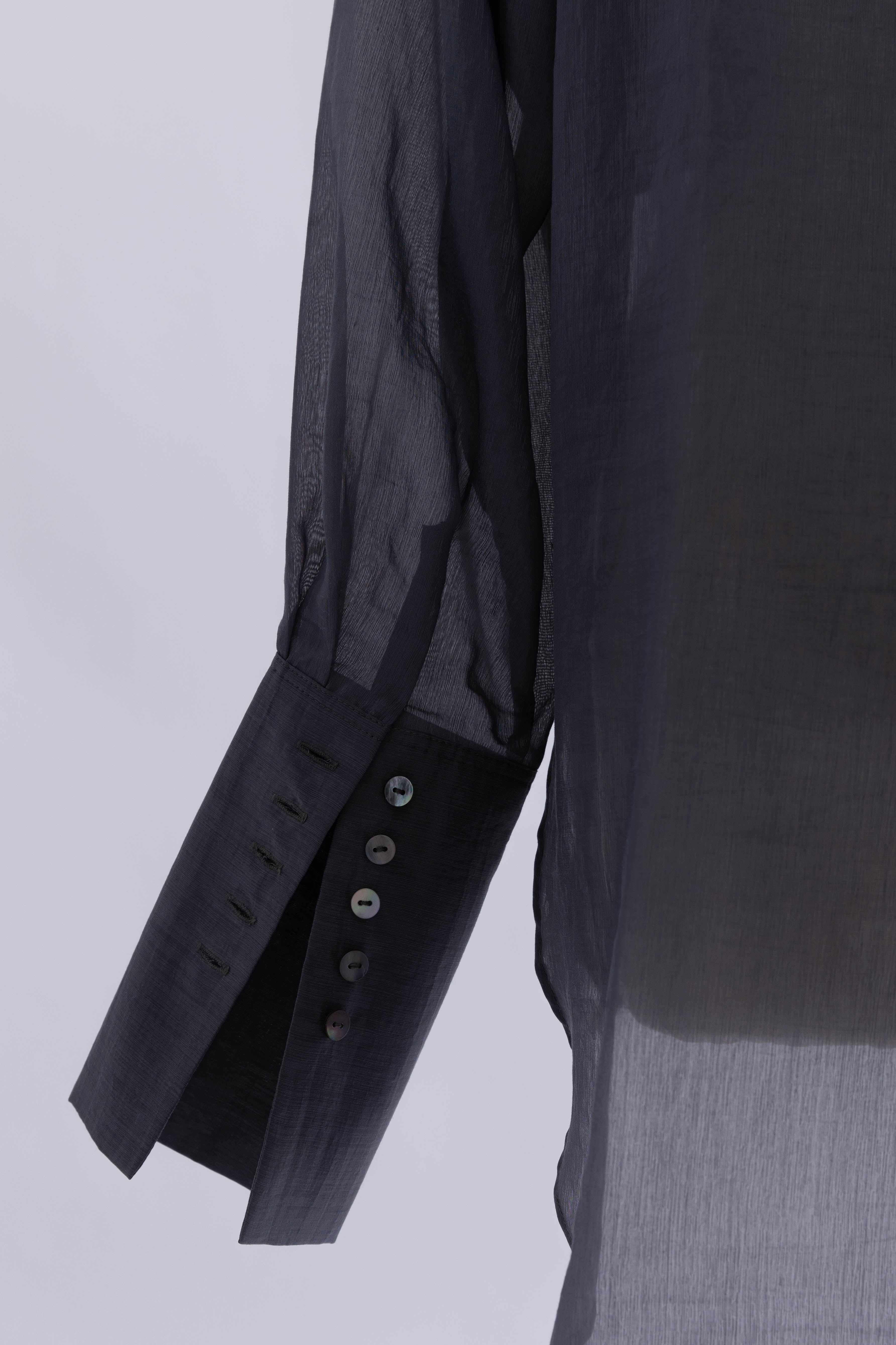 Long Cuff Sheer Blouse