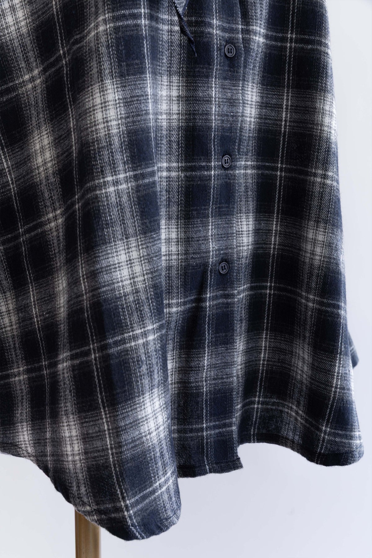 Layered Stole Flannel Shirt ネイビー