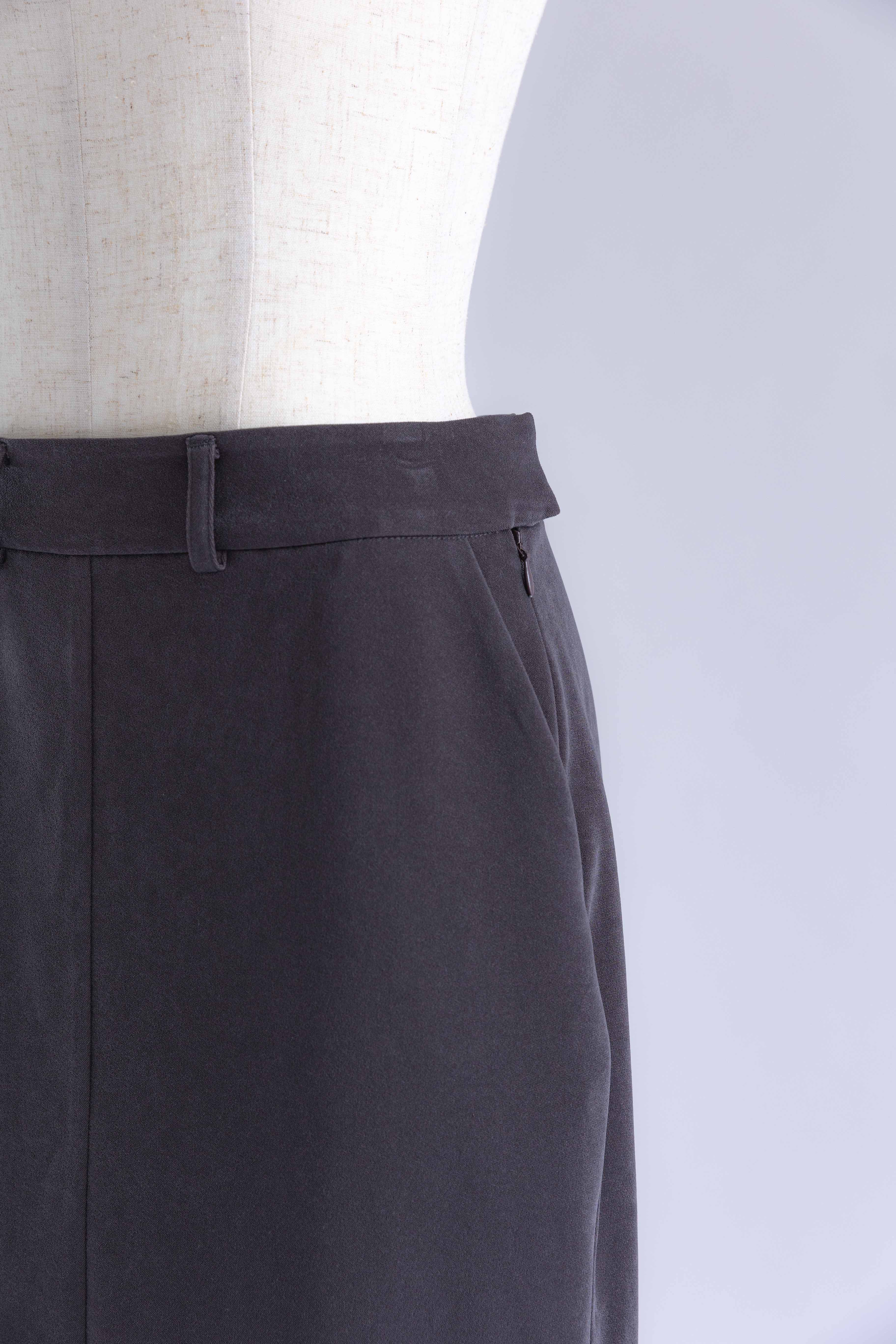 【Set Up】Faux Suede Straight Skirt