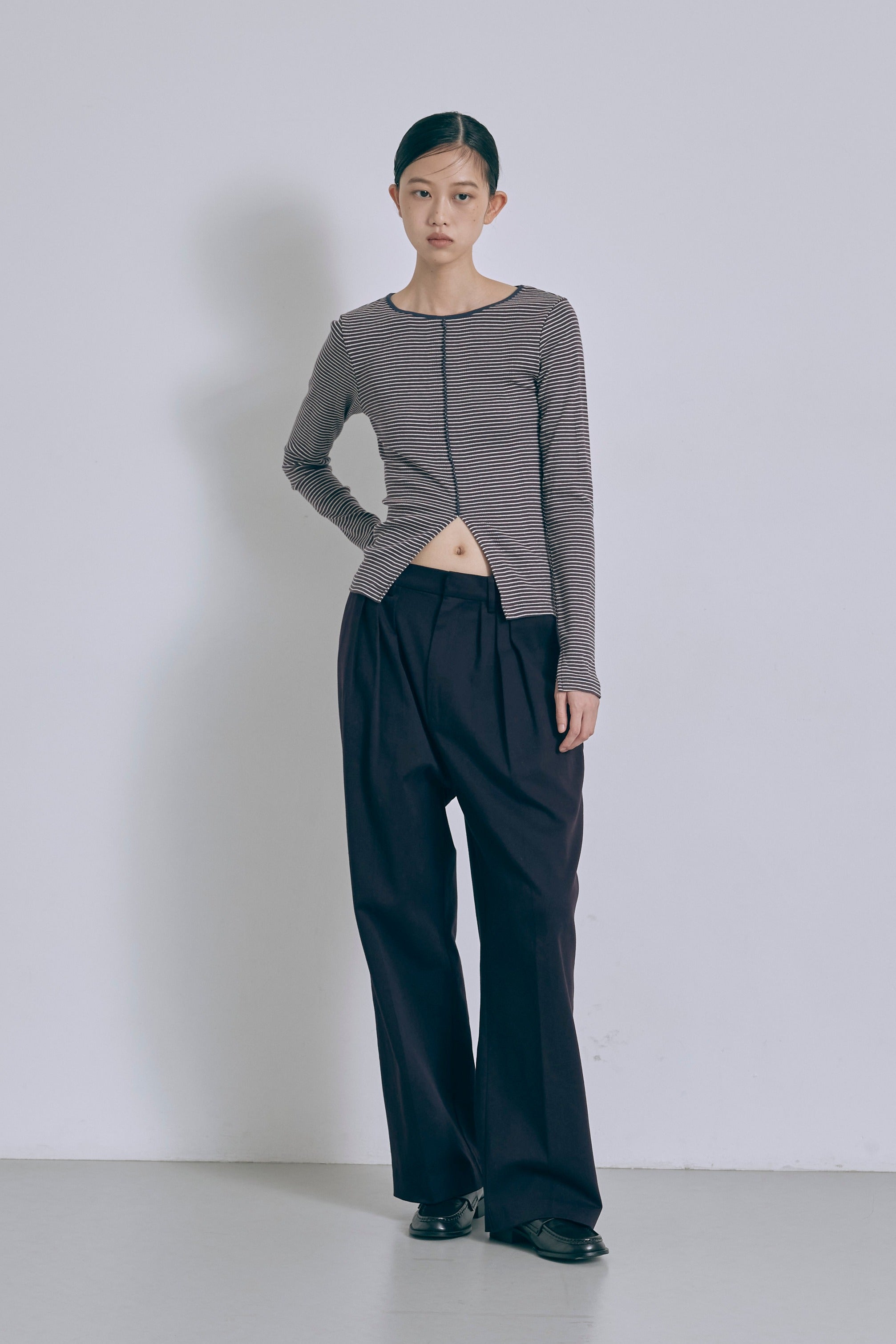 Wide Tuck Pants パープル size:モデルサイズ model:175cm SENPING