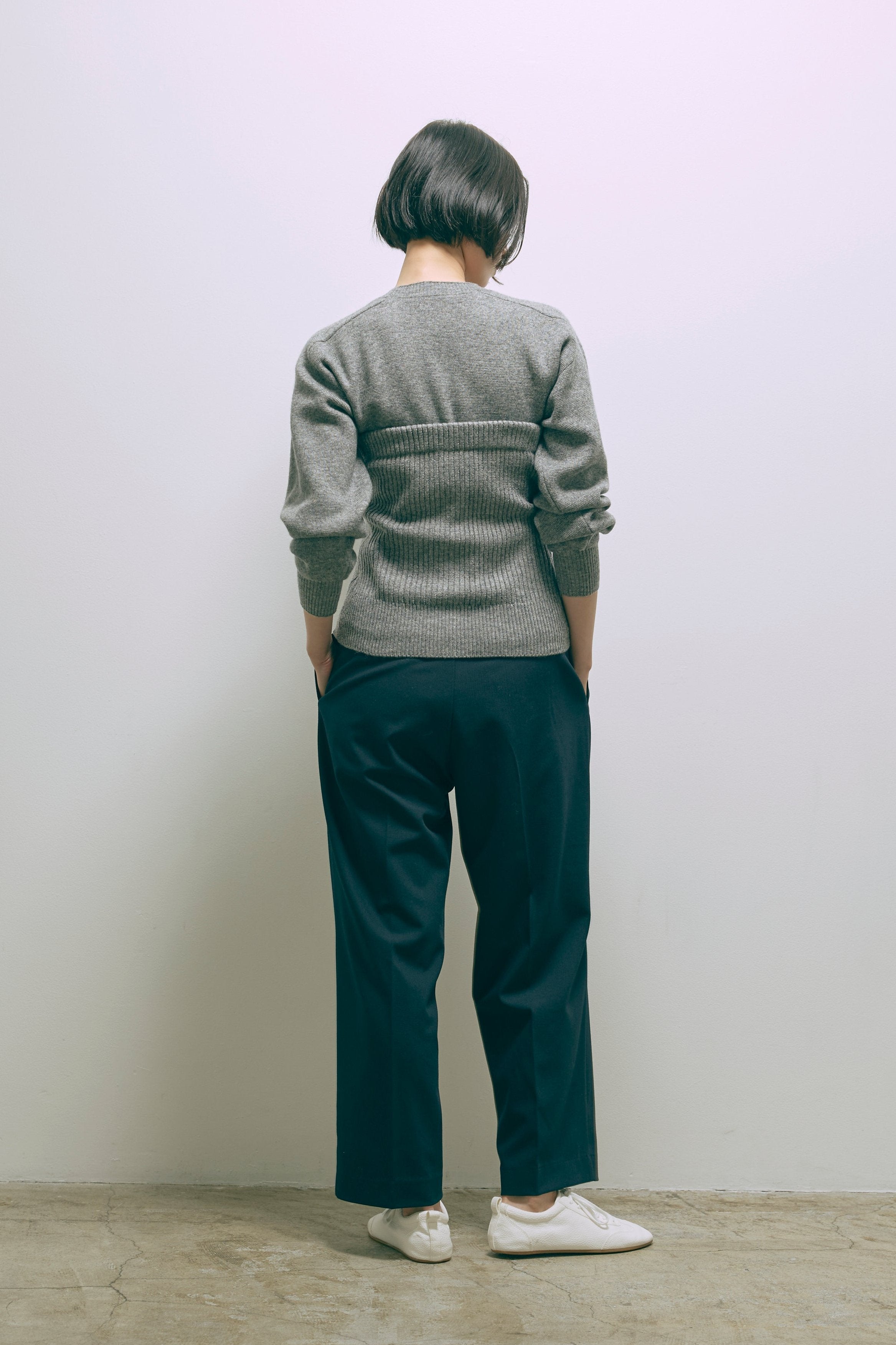 Crewneck Knit & Rib Knit Bustier Set