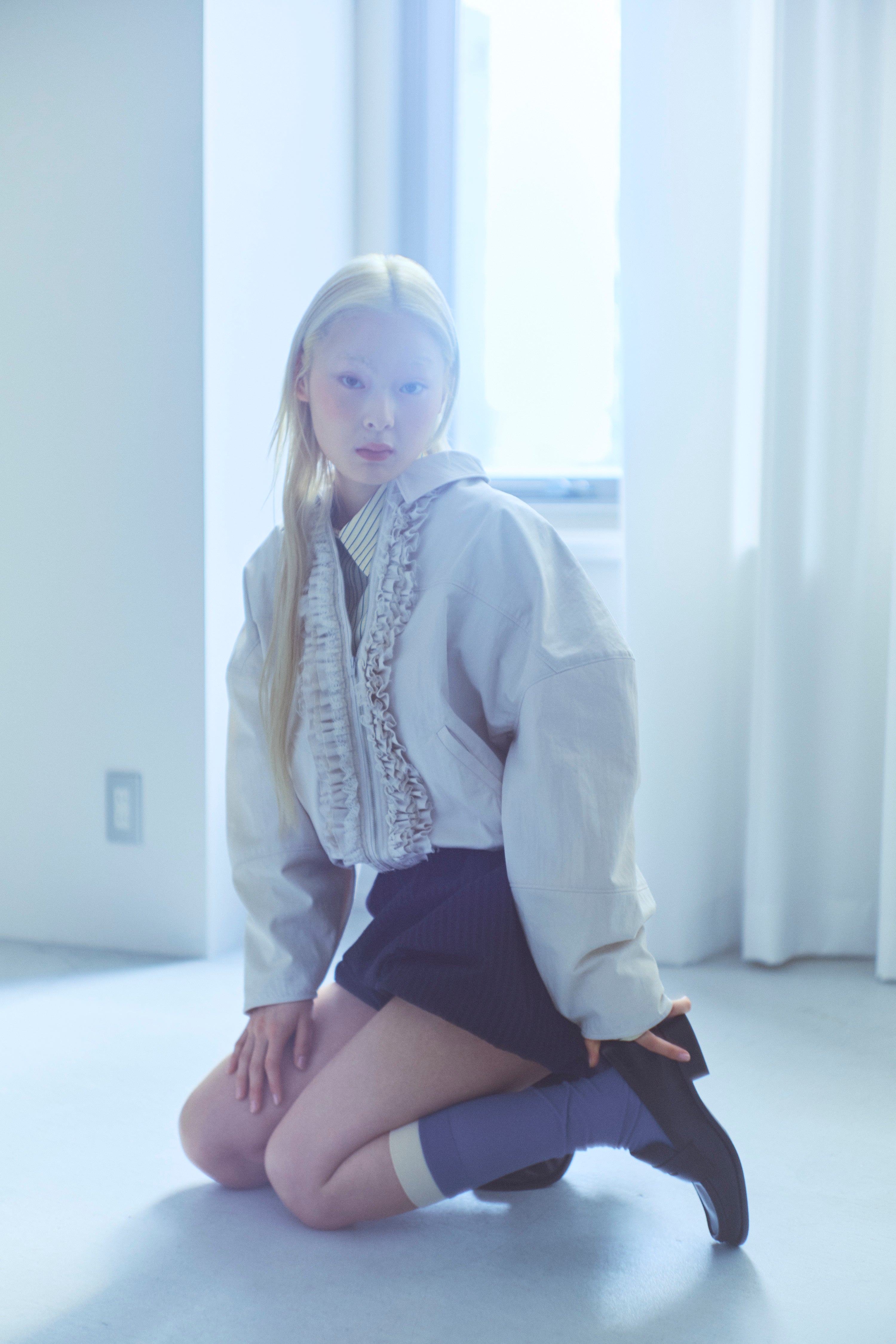 着用カラー:アイボリー モデル身長:162㎝