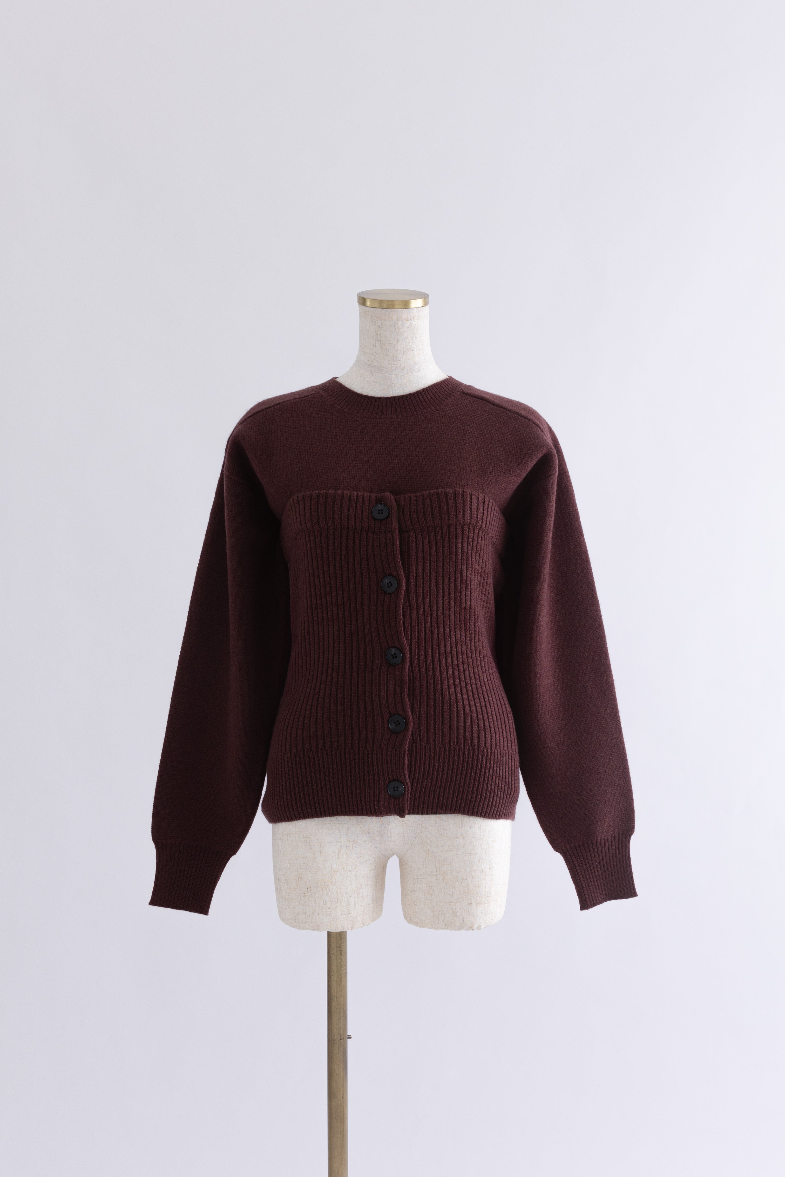 Crewneck Knit & Rib Knit Bustier Set