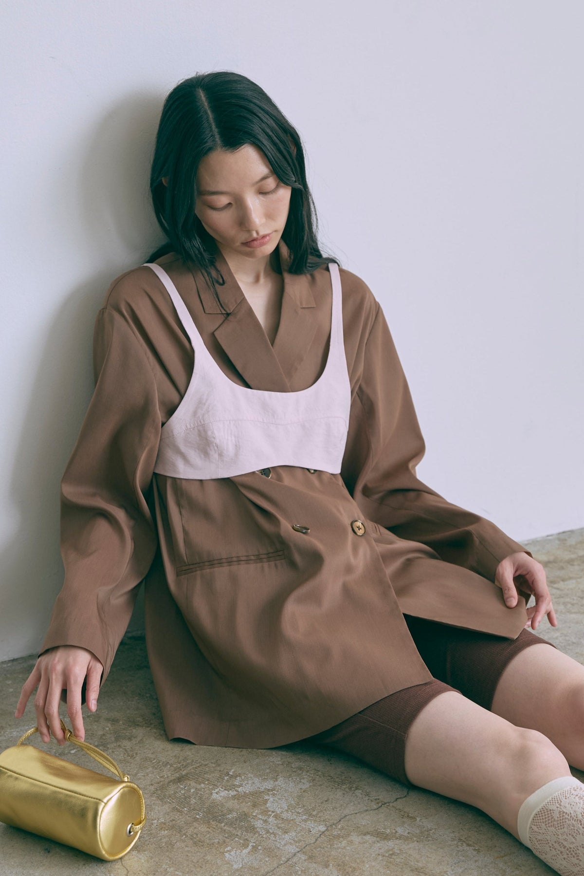 Semi-Sheer Oversized Jacket ブラウン size:F model:174cm AMIRU