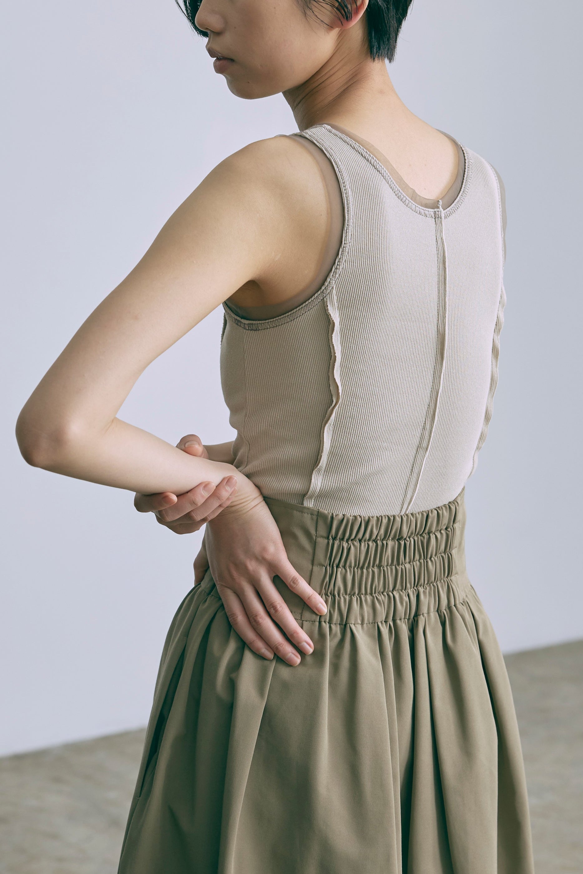 Tulle Piping Tank Top