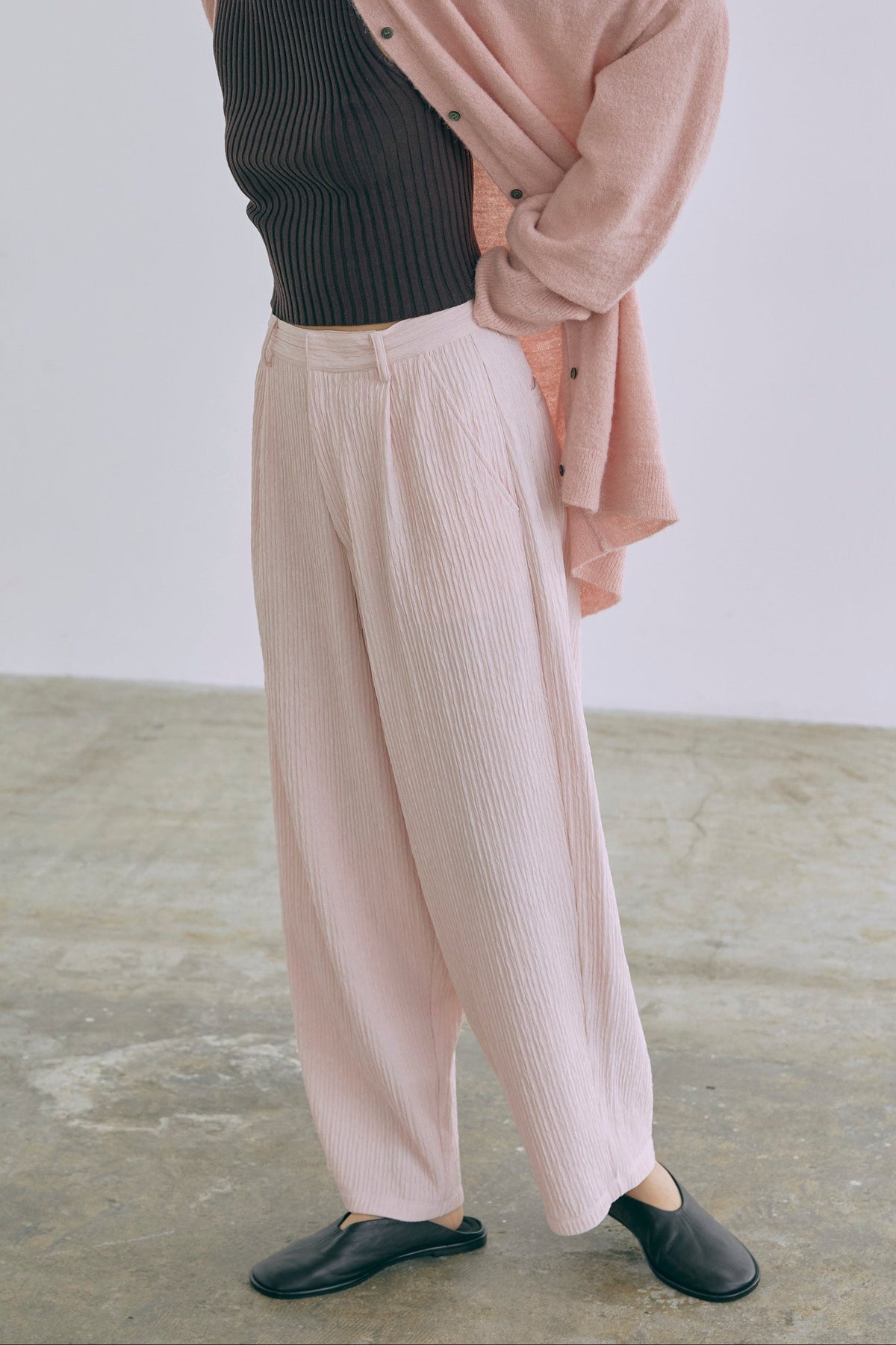 Sleeveless Jacquard Suit ピンク