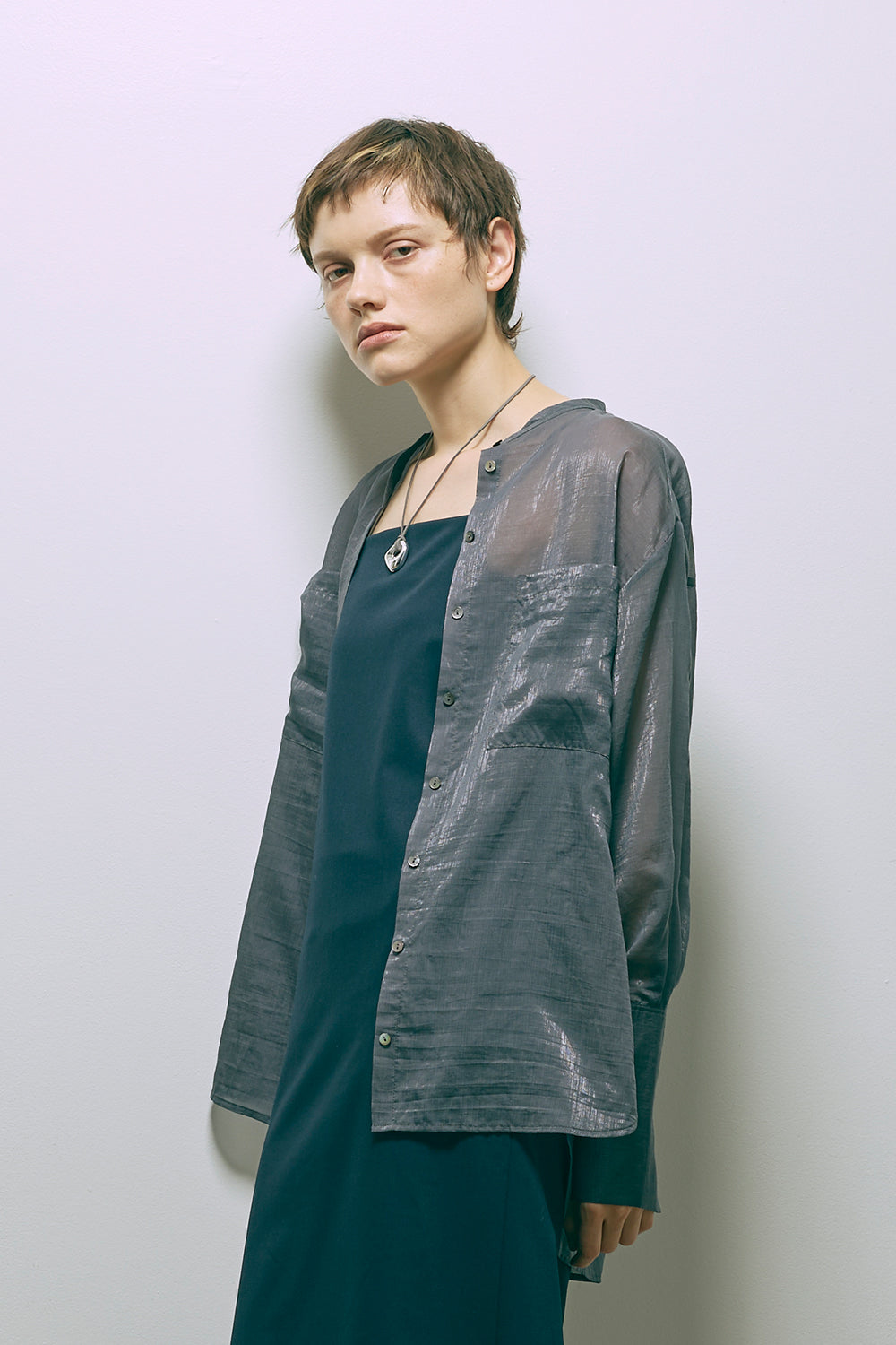 Long Cuff Sheer Blouse
