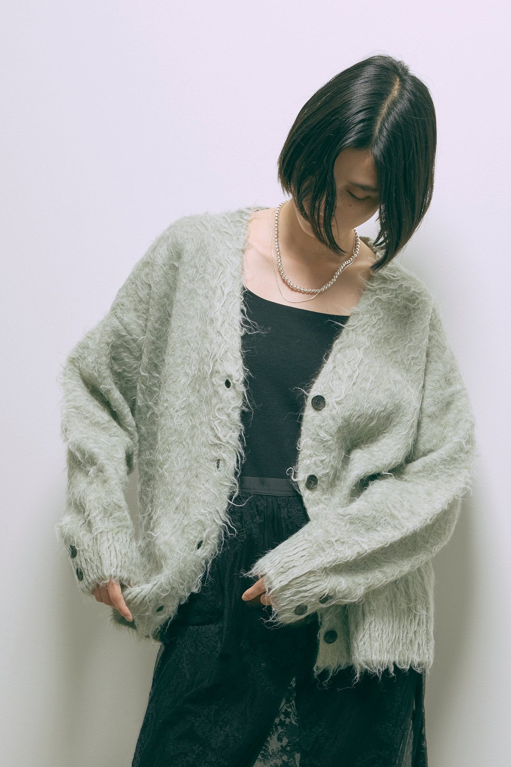 Brashed Shaggy Cardigan