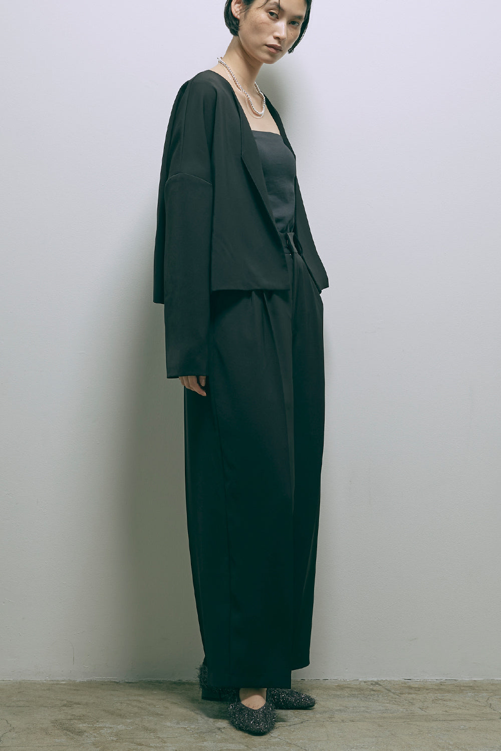 Dropped Shoulder Soft Jacket Set Up