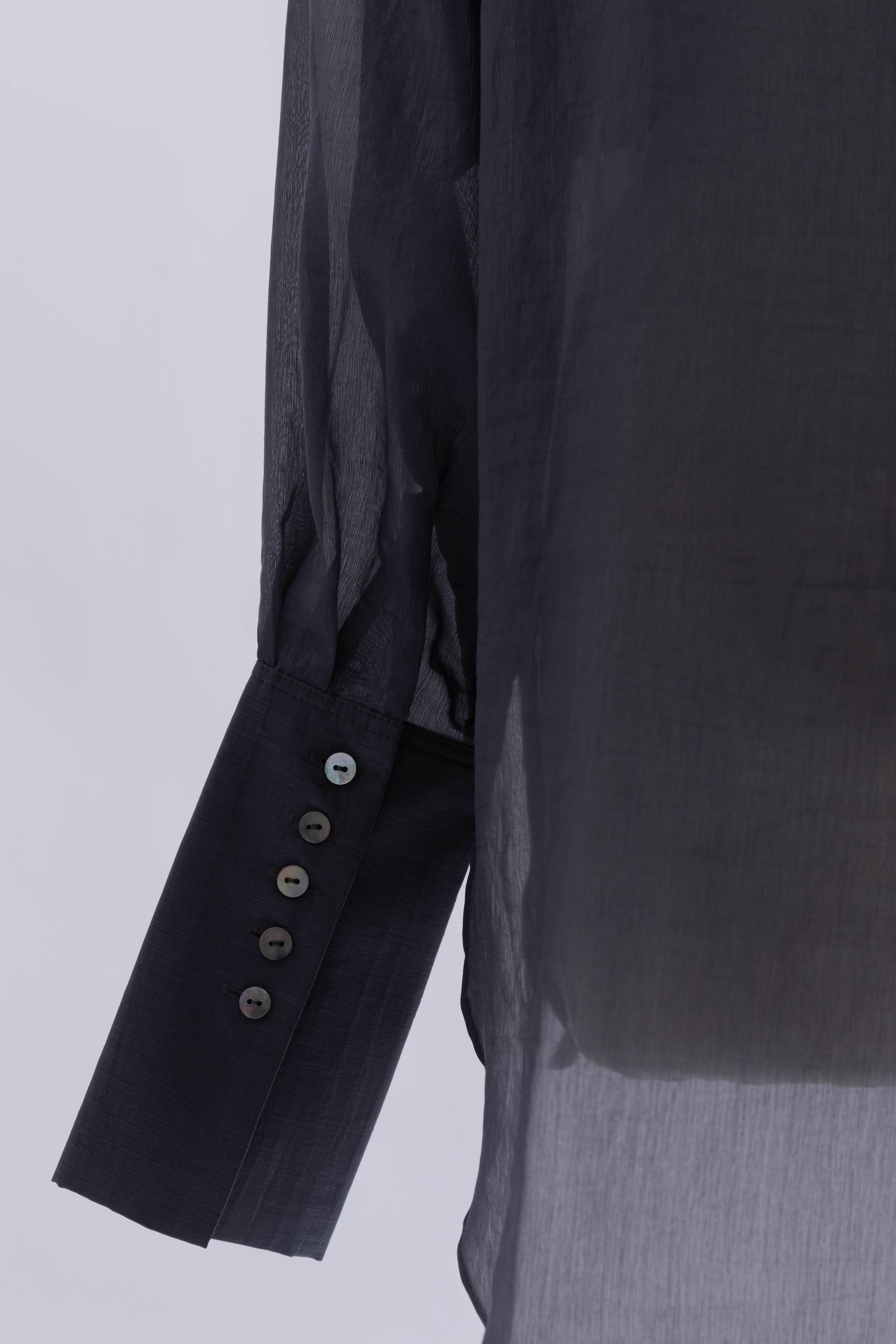 Long Cuff Sheer Blouse