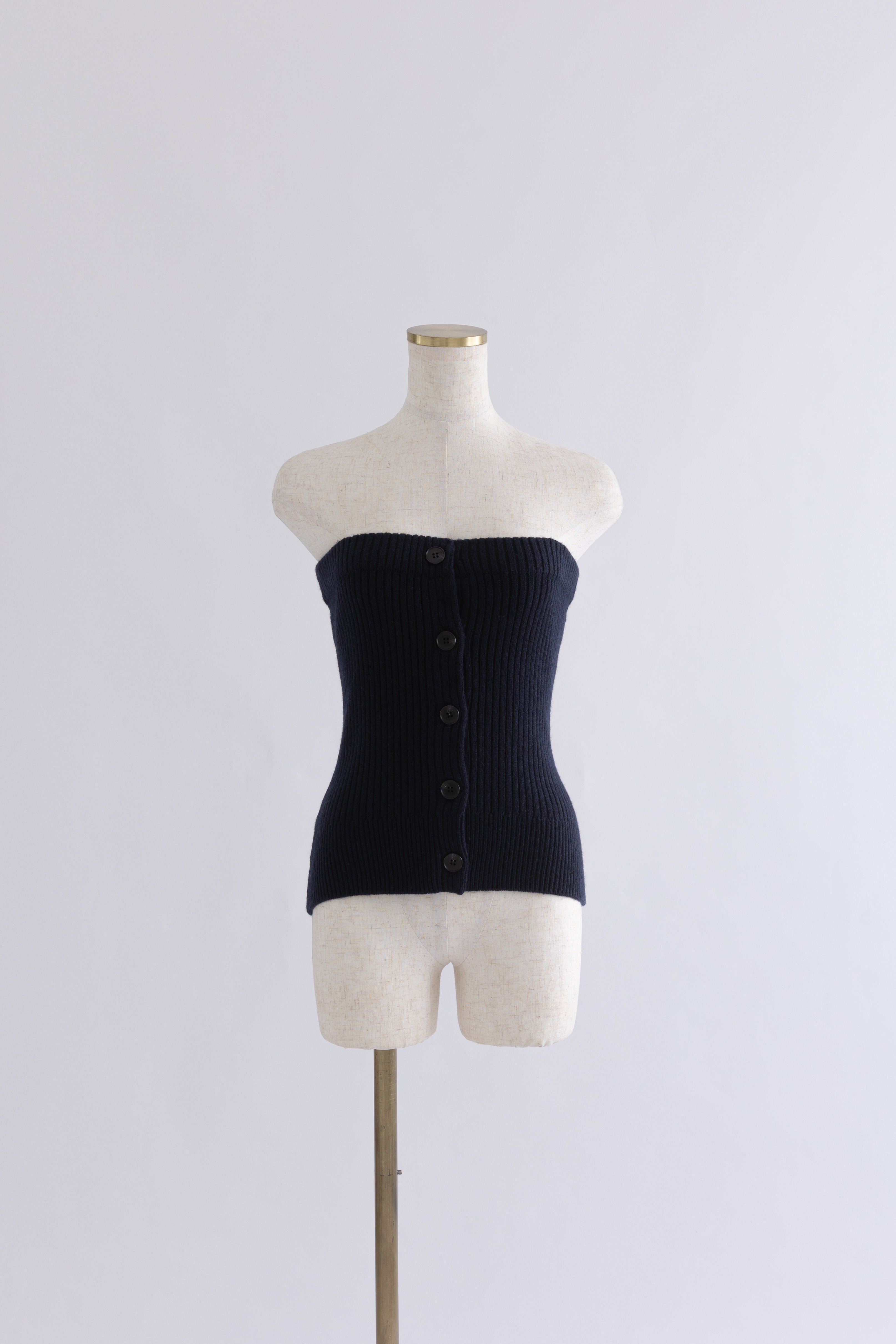Crewneck Knit & Rib Knit Bustier Set