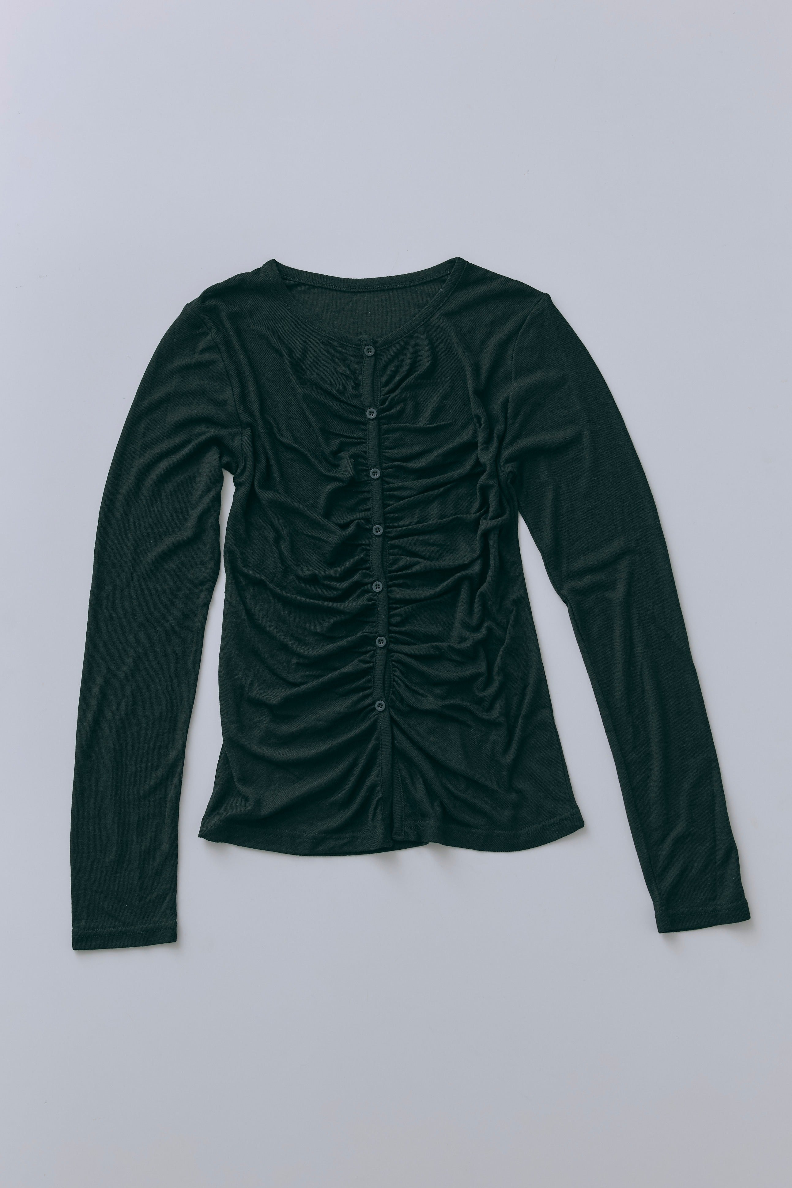 Soft Sheer Gathered Cardigan ブラック