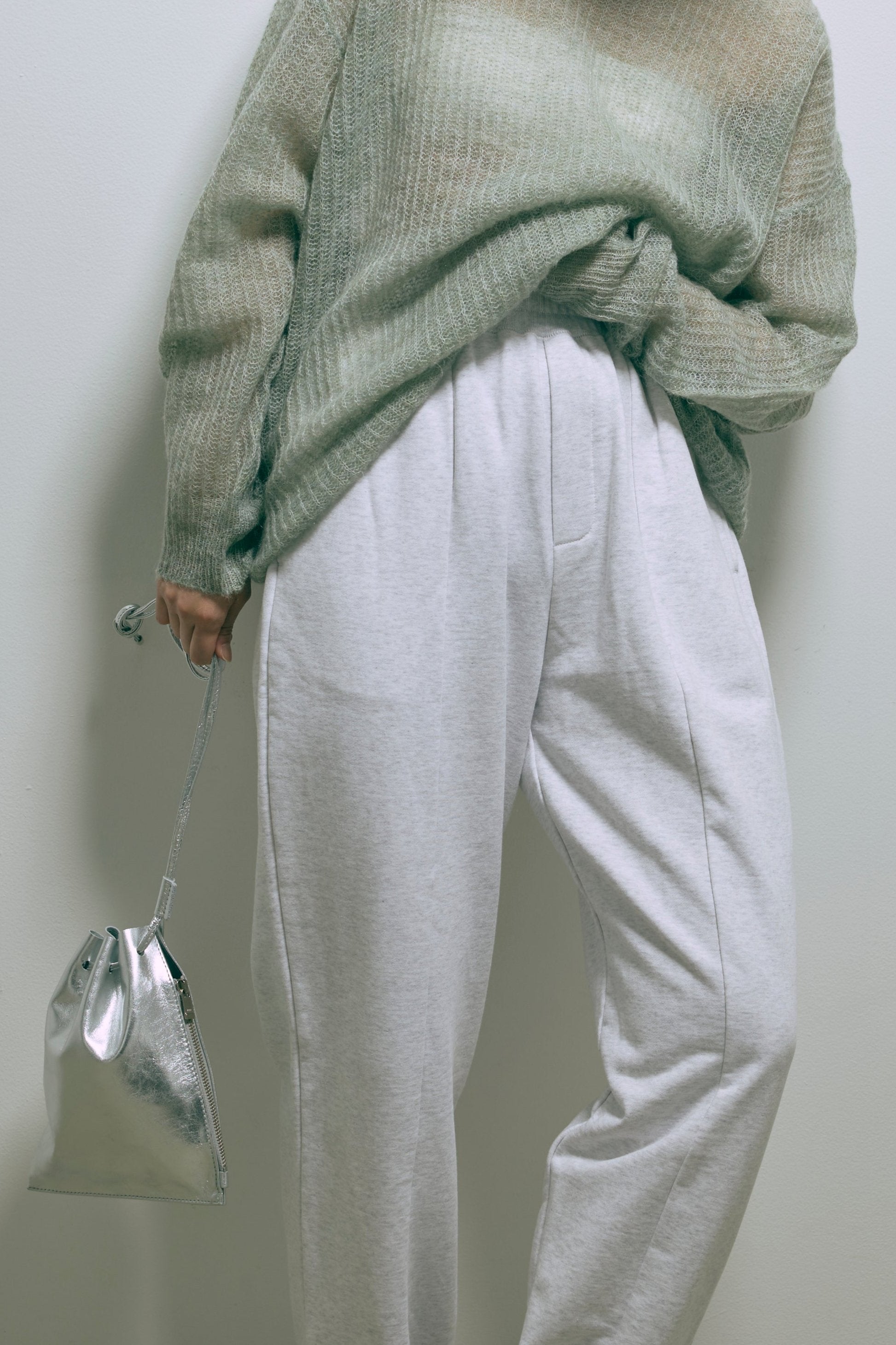 【Set Up】Slit Sweat Pants