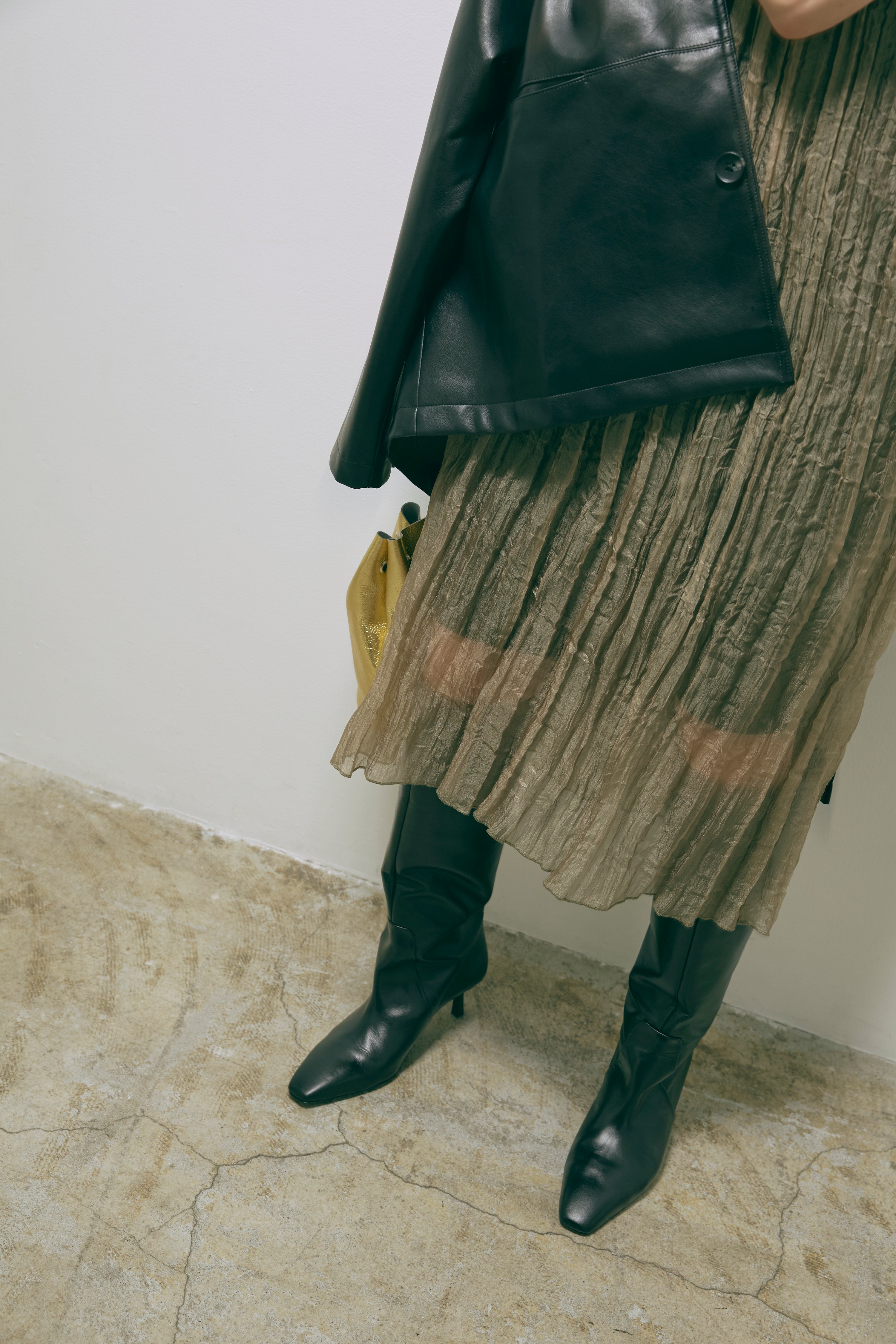 2Way Sheer Crinkled Skirt Dress