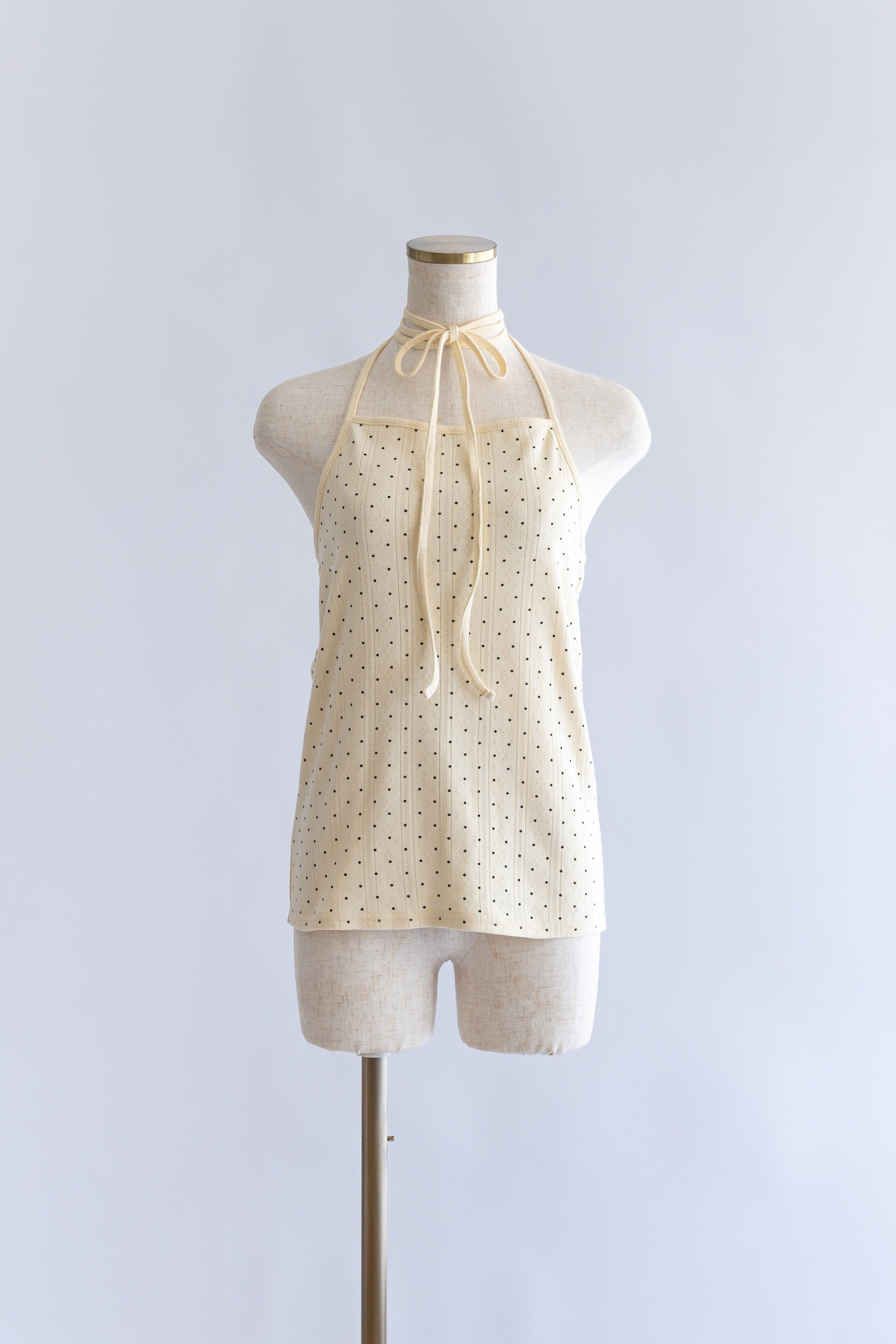 Powder Dot Halter Cami イエロー