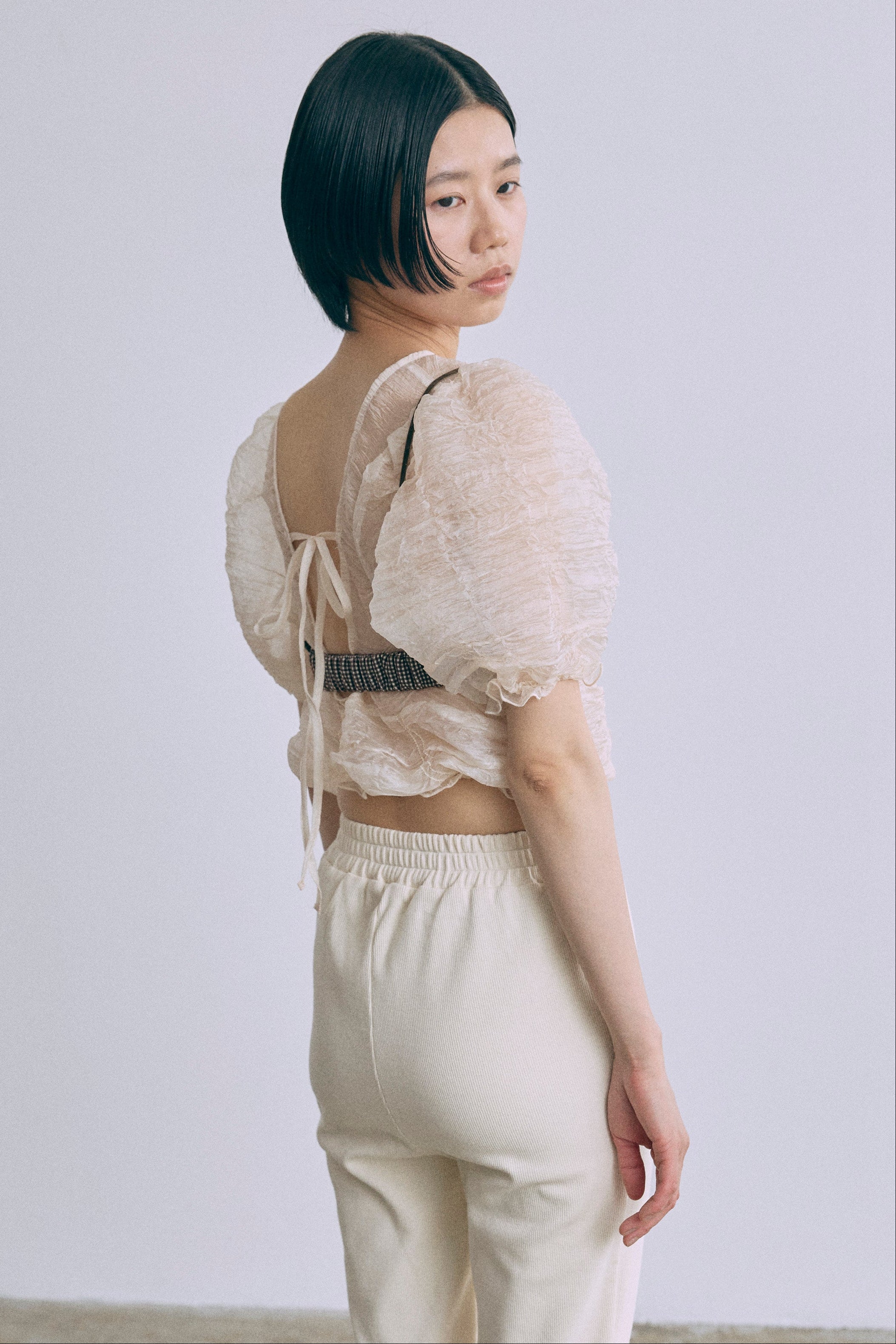 着用カラー:アイボリー モデル身長:170㎝