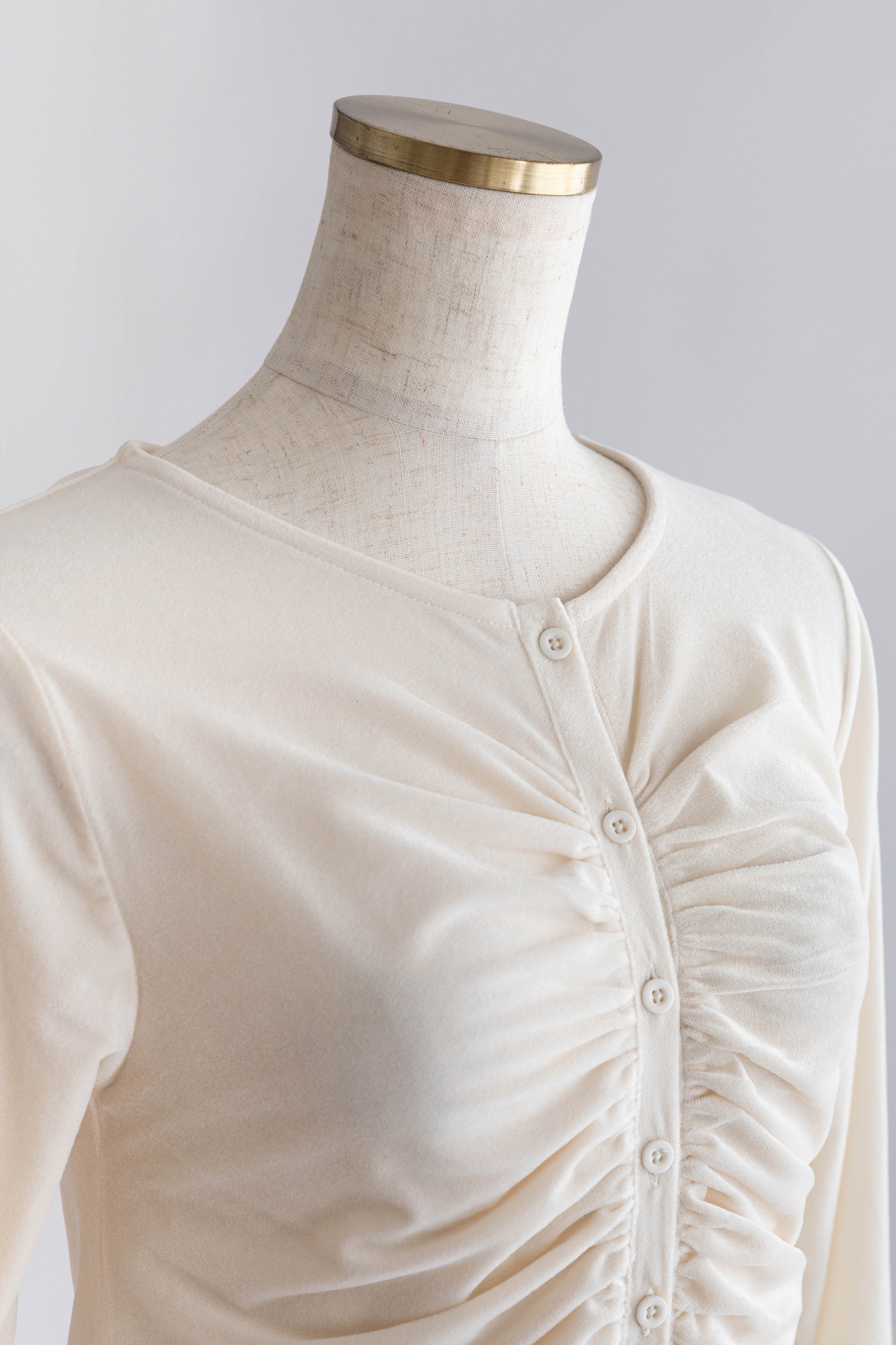 Sheer Velour Draped Cardigan