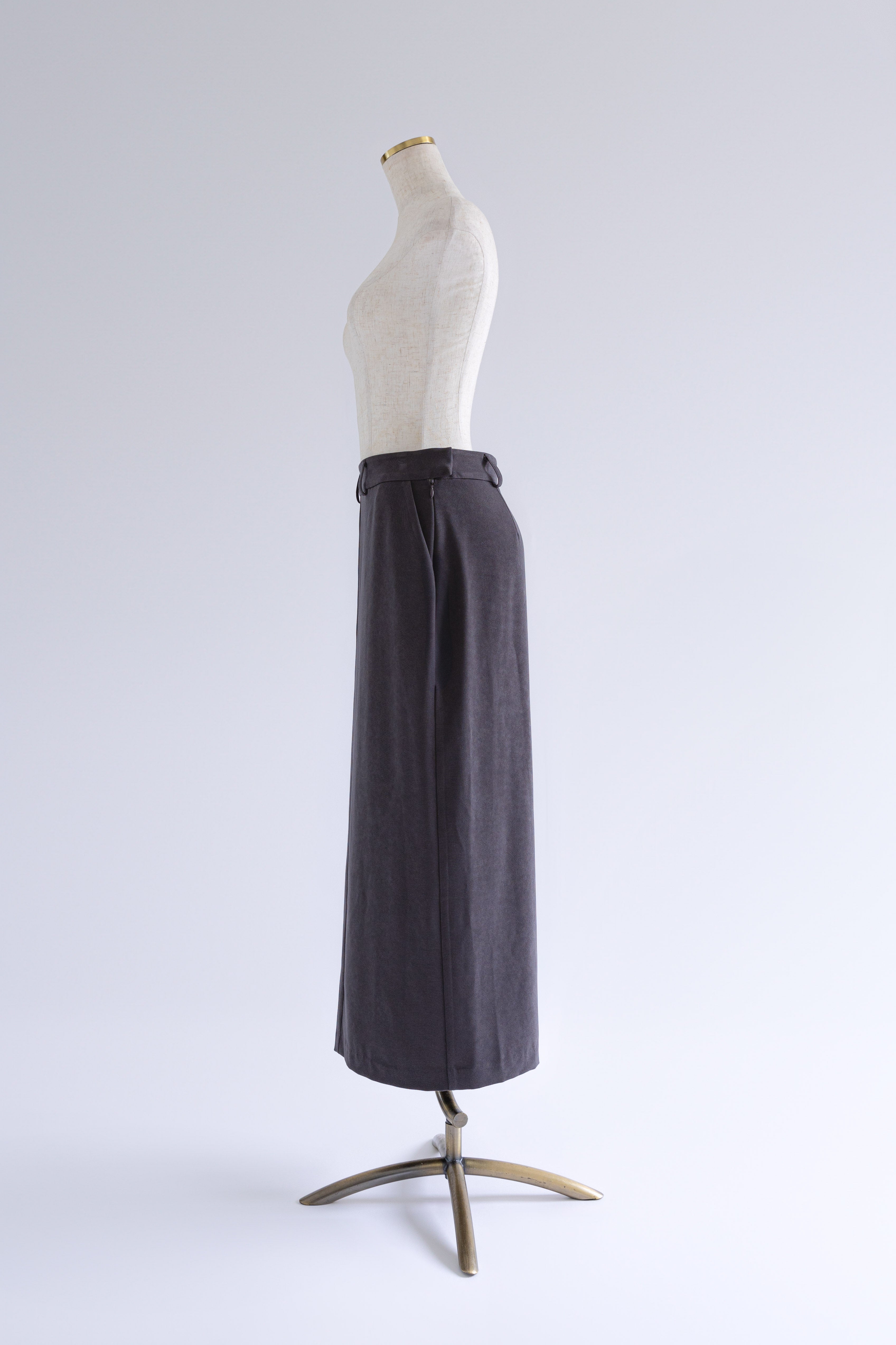 【Set Up】Faux Suede Straight Skirt