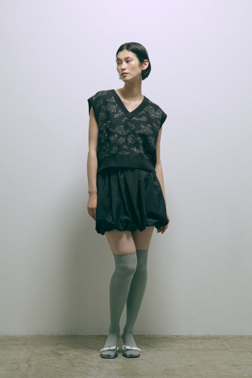 Sequin Jacquard Knit Vest