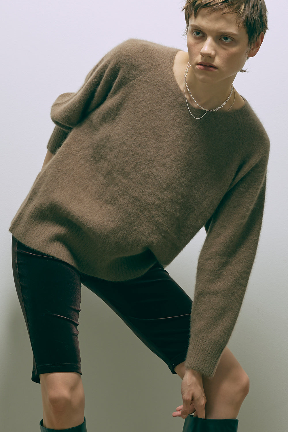 Vneck Fox Over Knit