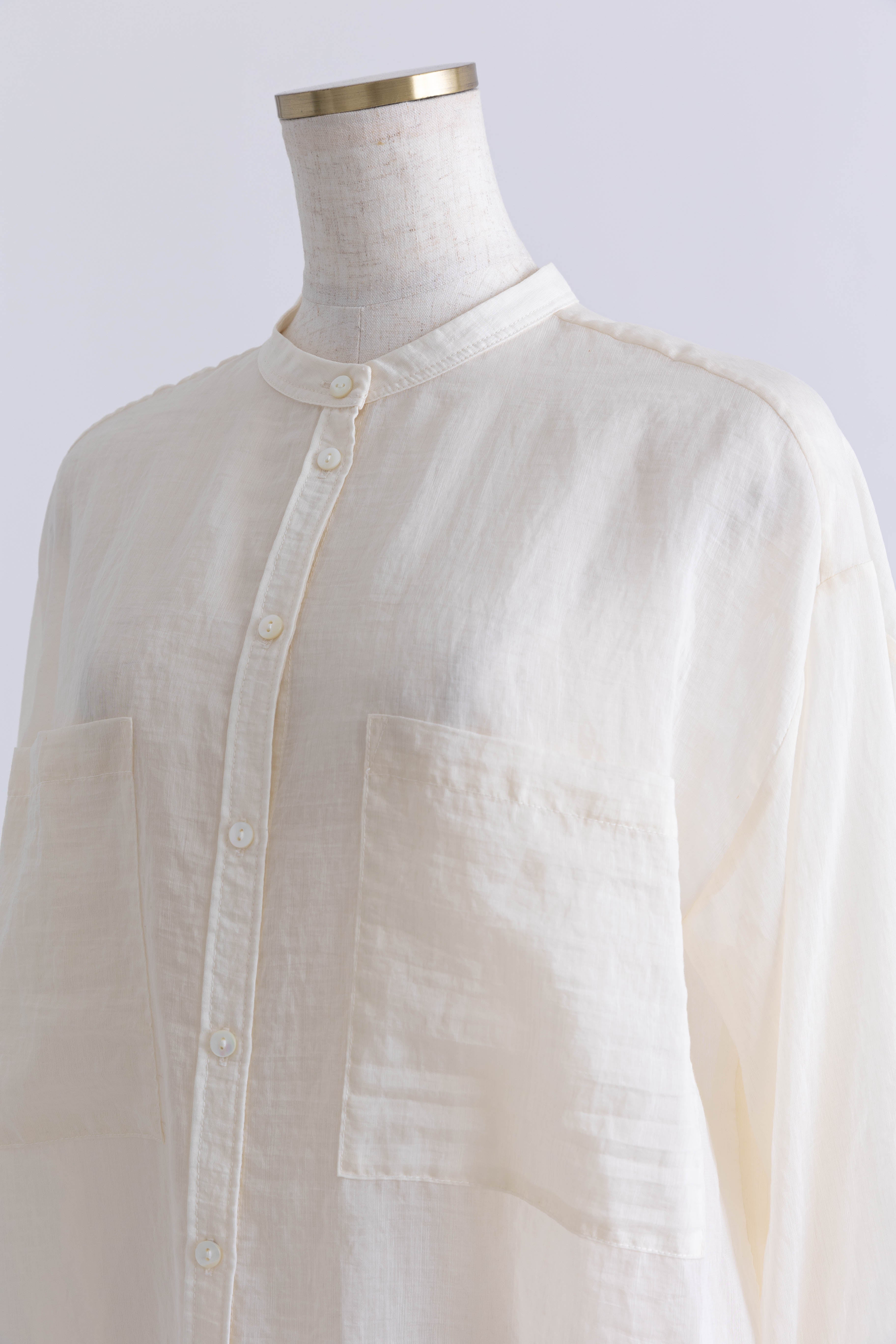 Long Cuff Sheer Blouse