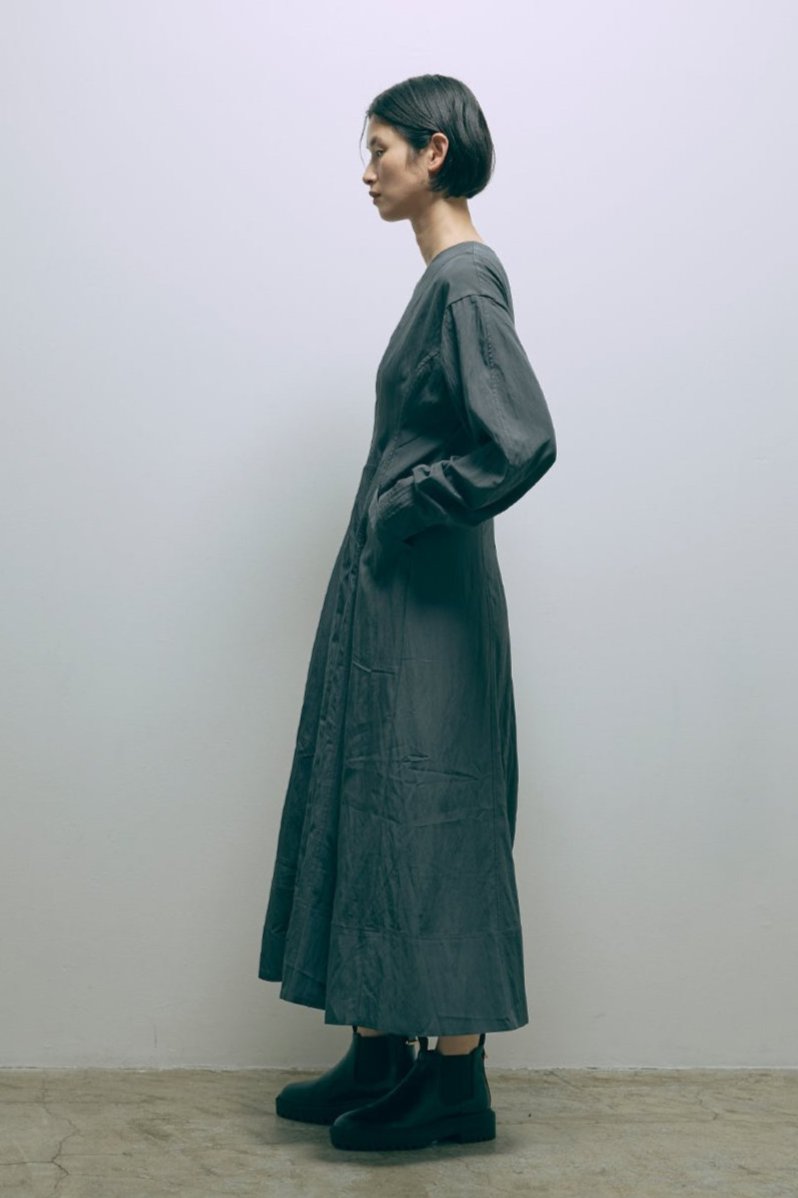 Volume Sleeve Soft Flare Dress