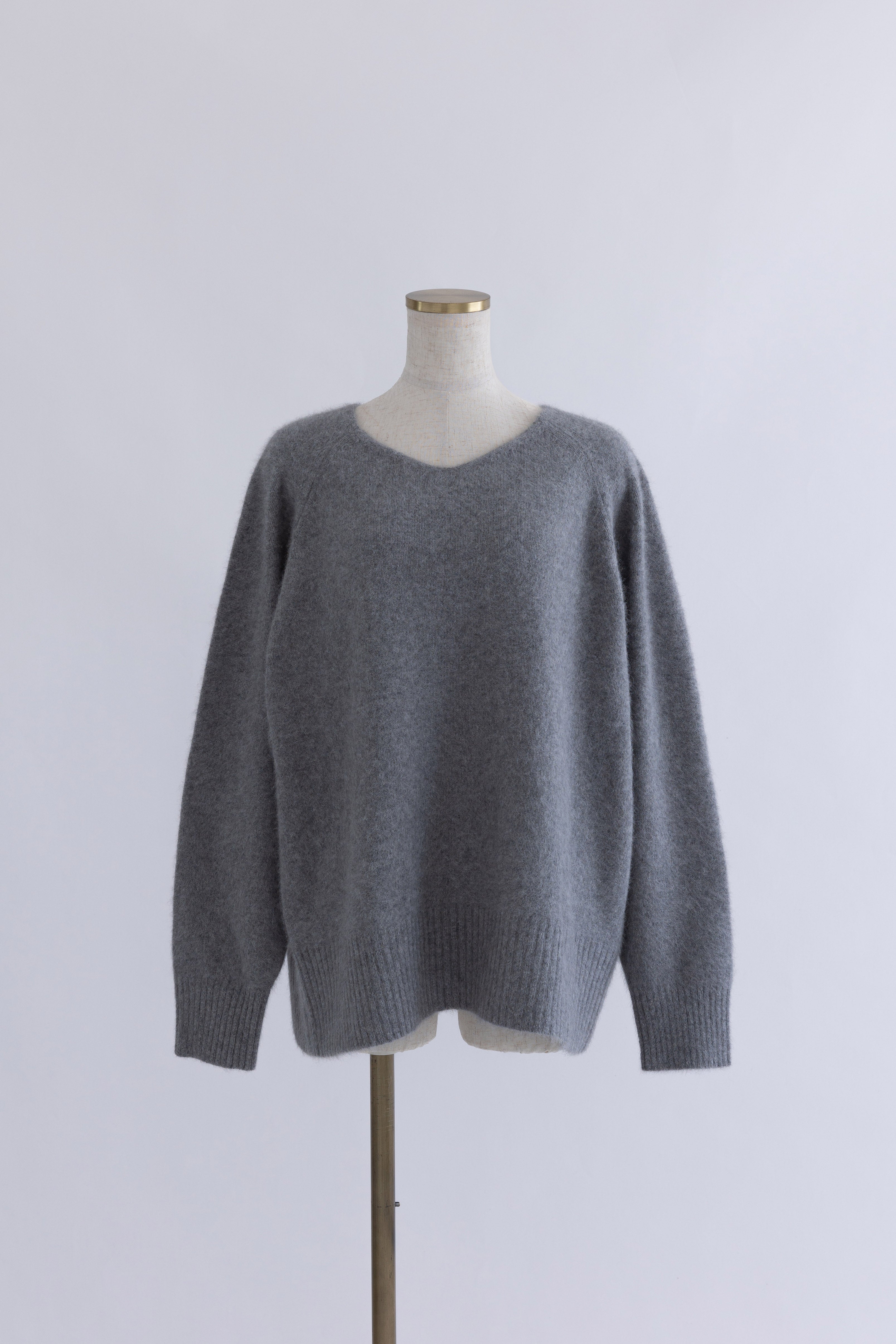Vneck Fox Over Knit 杢グレー