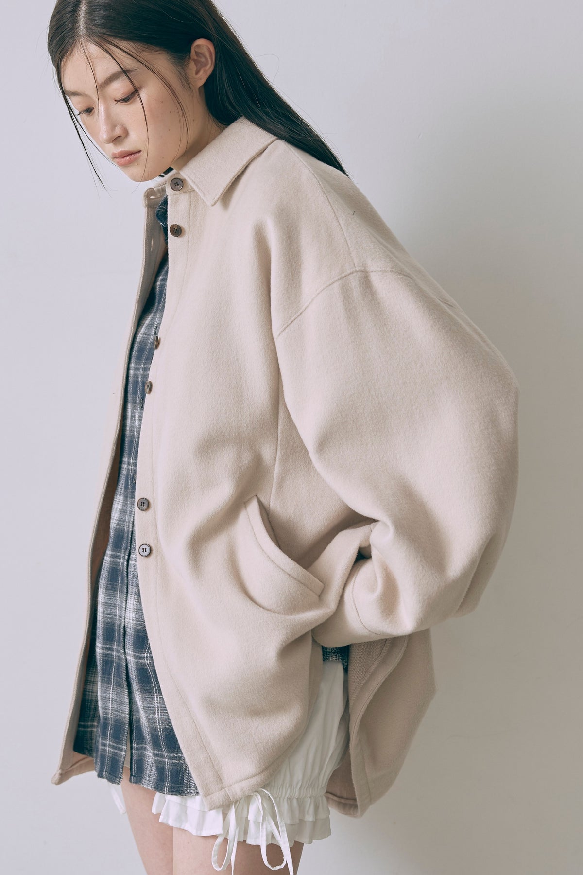 Wool Blend Over Shirt Jacket