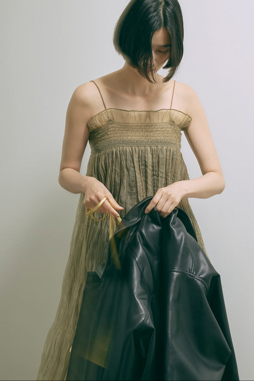 2Way Sheer Crinkled Skirt Dress