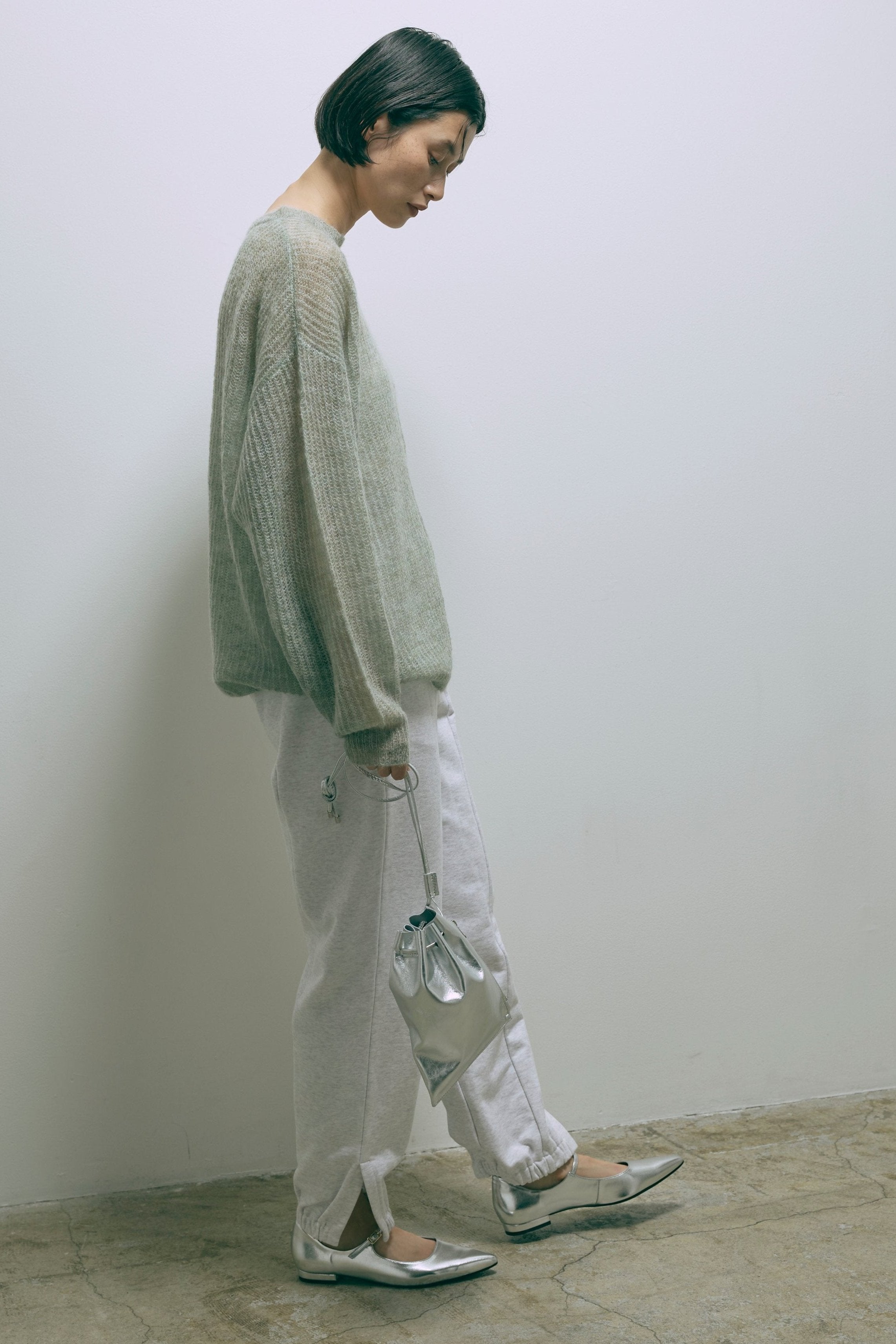 【Set Up】Slit Sweat Pants