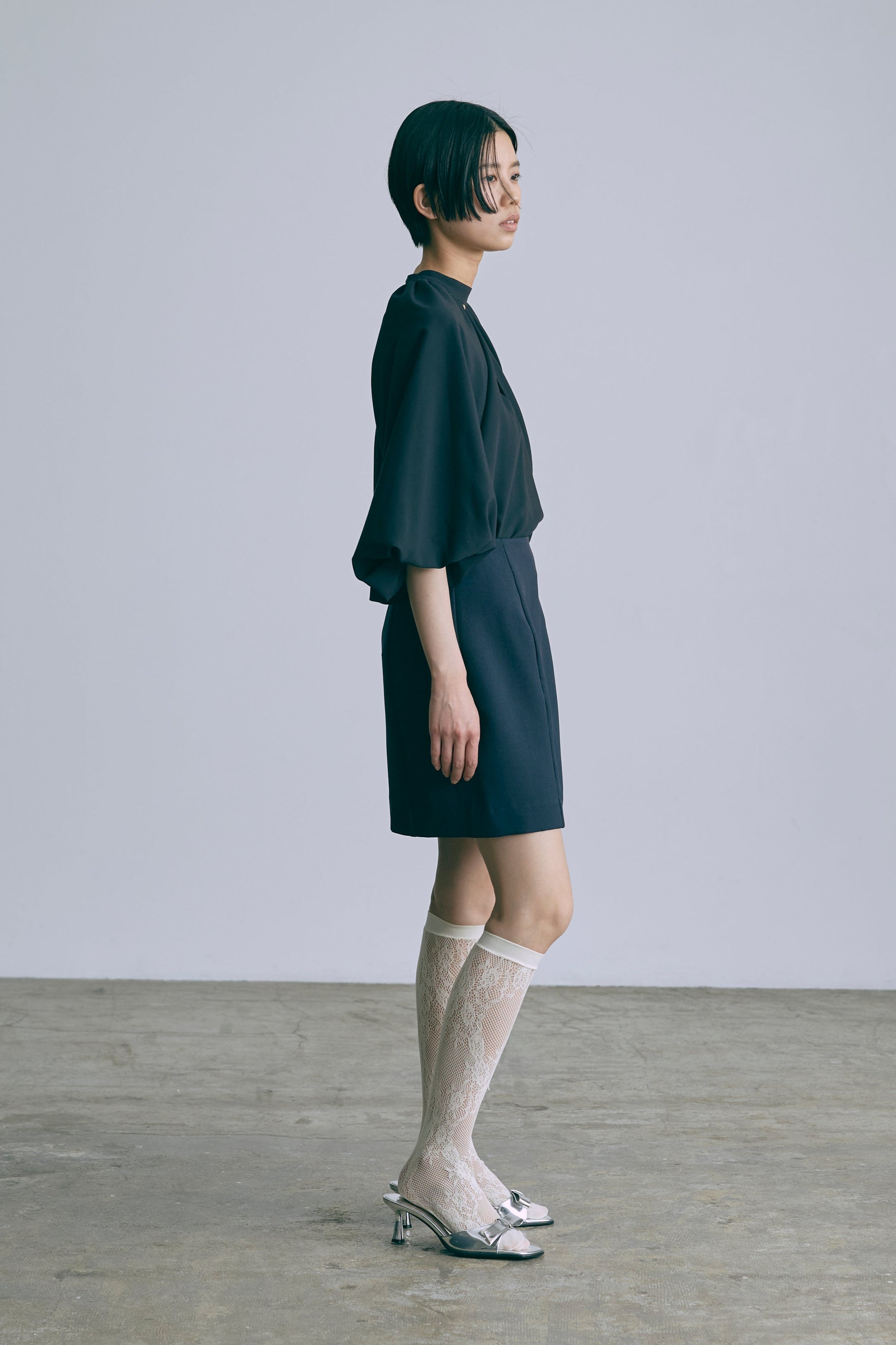 Flared Balloon Sleeve Blouse