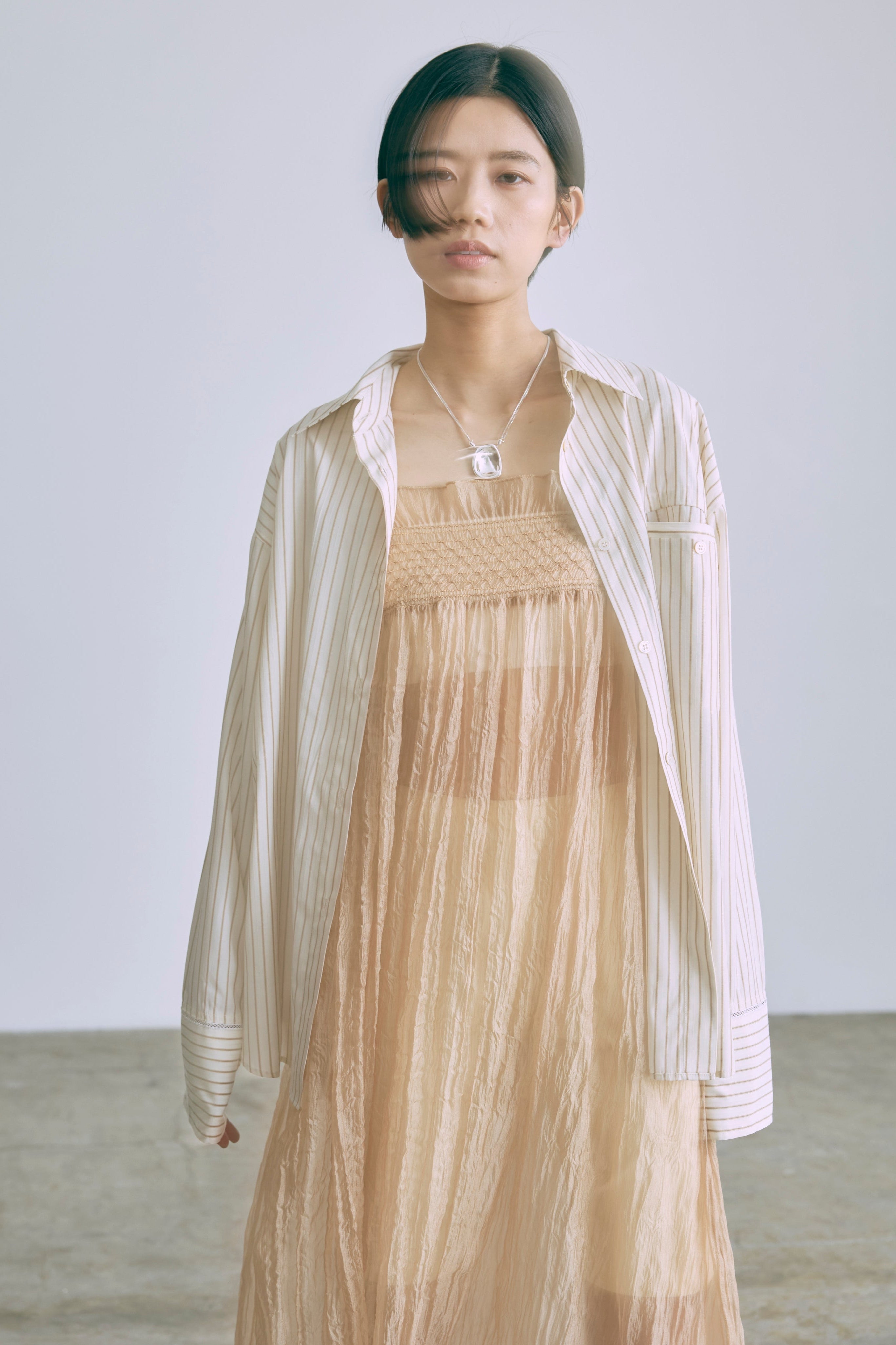 2Way Sheer Crinkled Skirt Dress