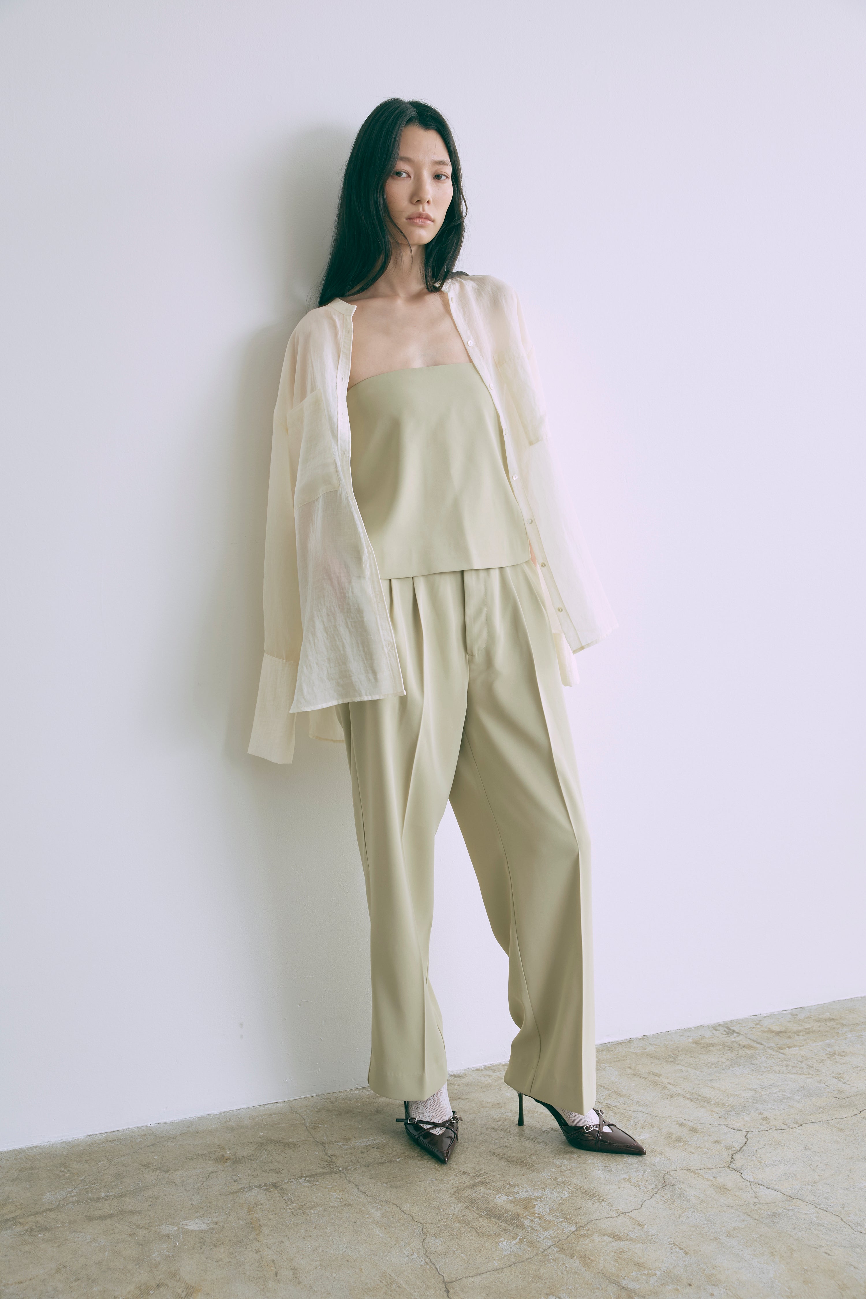 Long Cuff Sheer Blouse