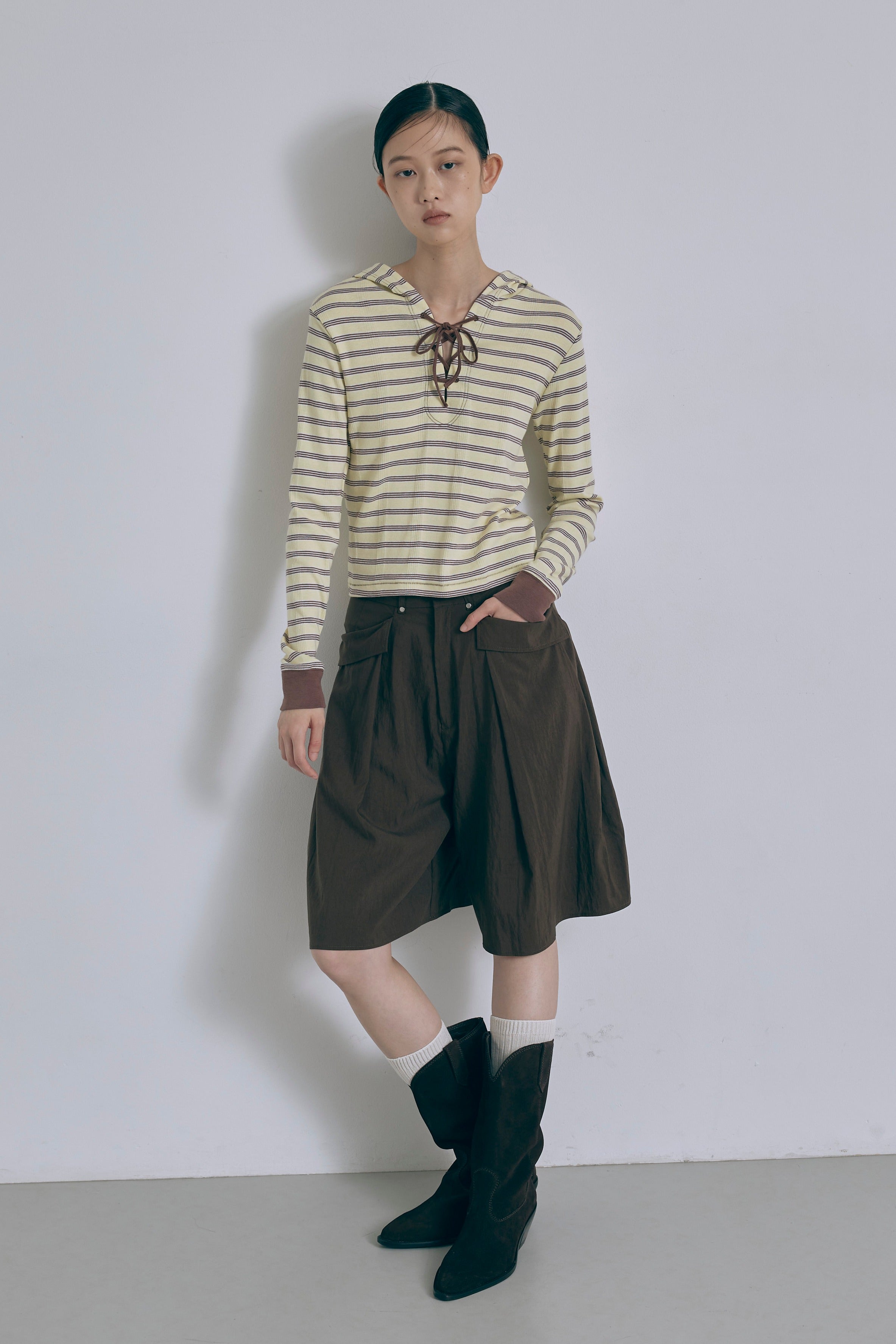 Structured Pocket Flare Shorts