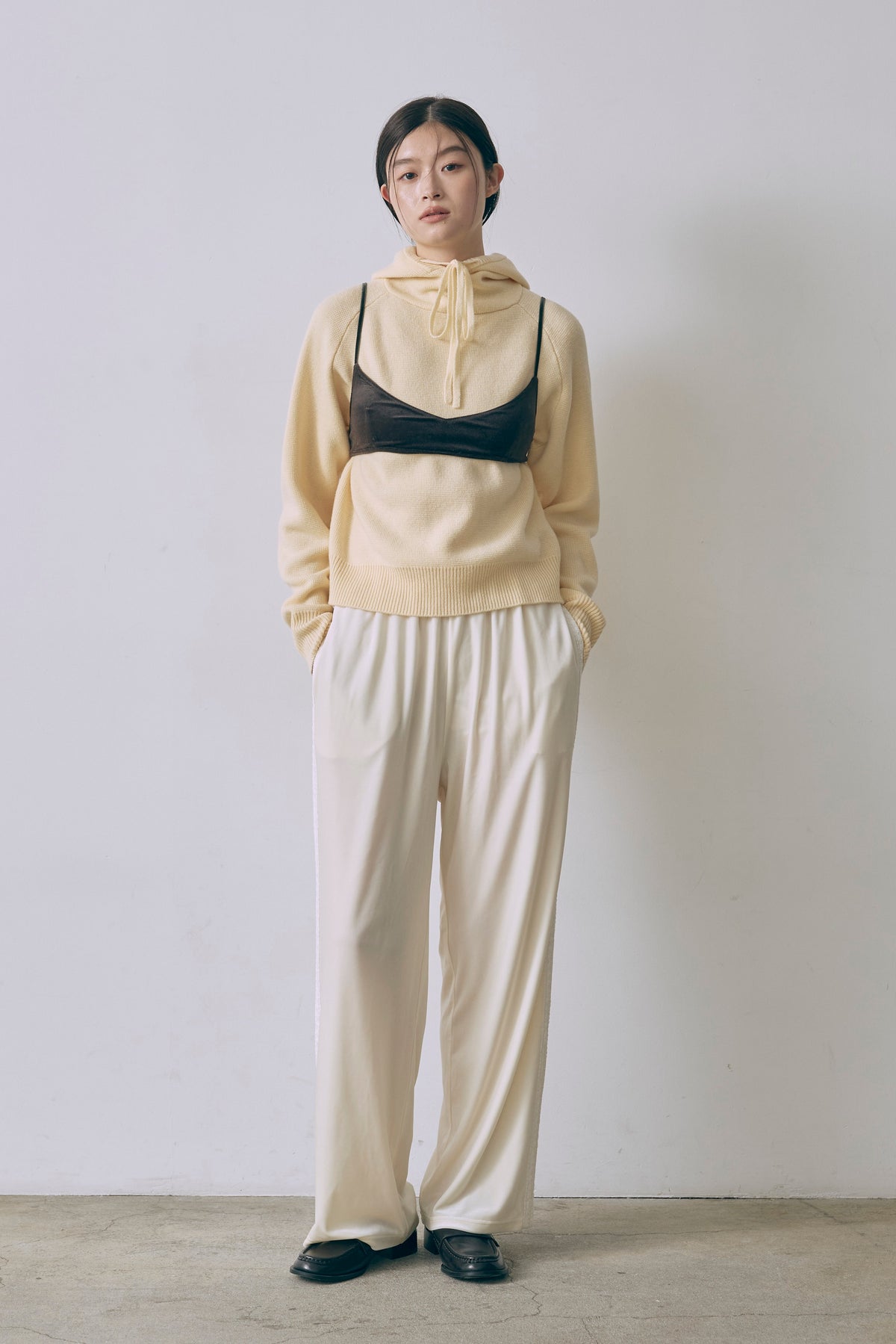 Side Lace Velour Easy Pants