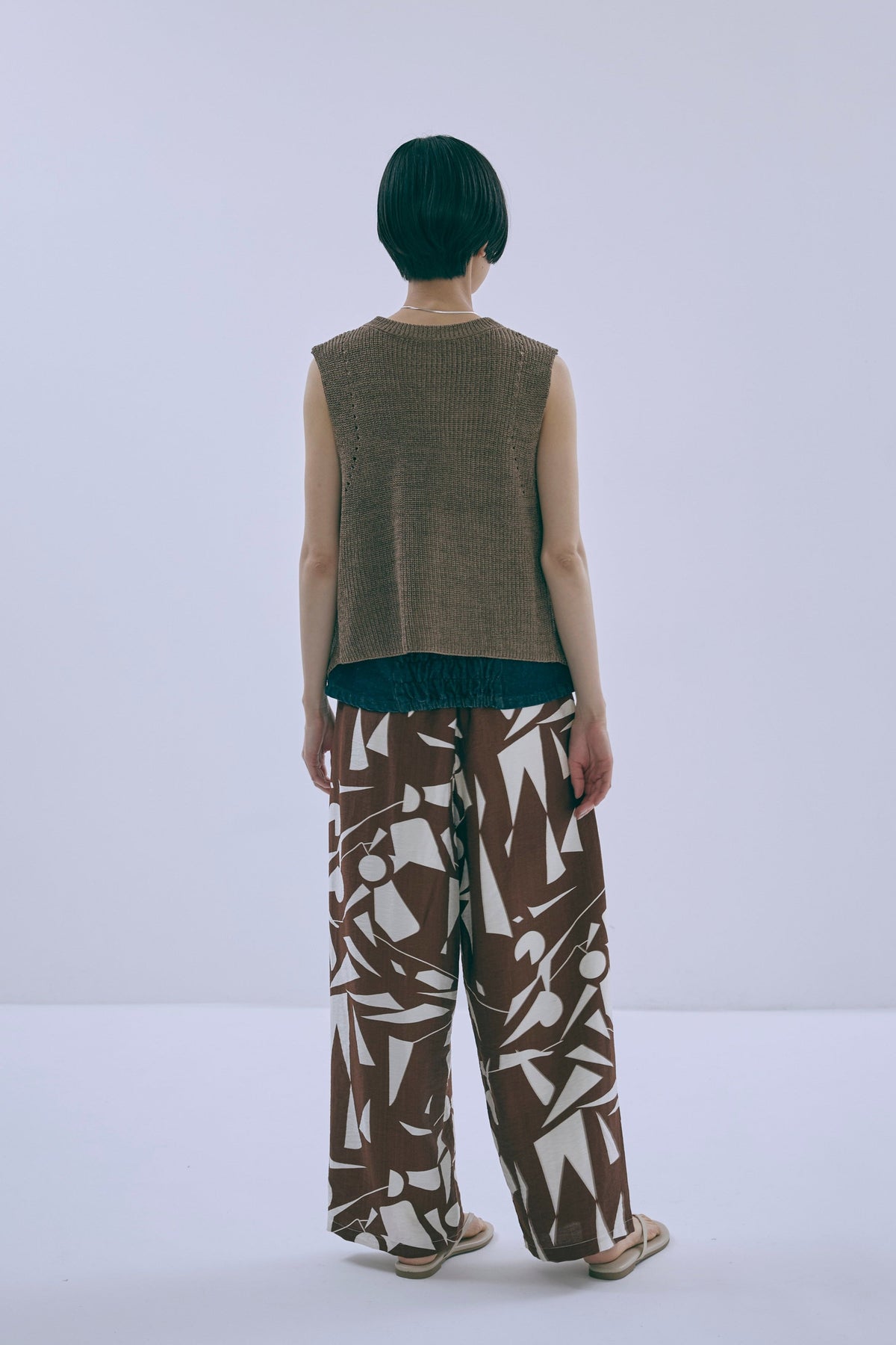 Melange Knit Gilet ブラウン