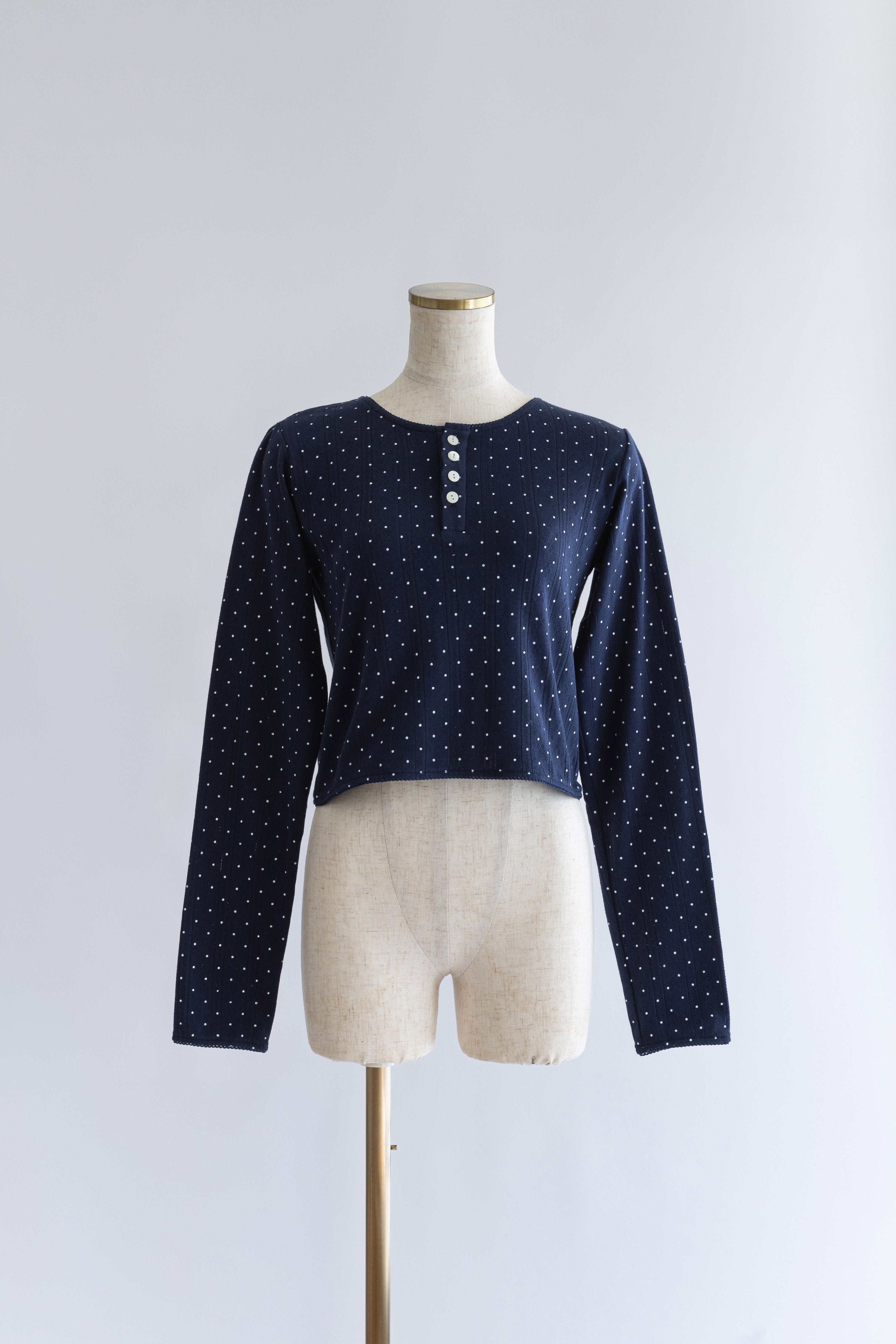Powder Dot Henley ネイビー