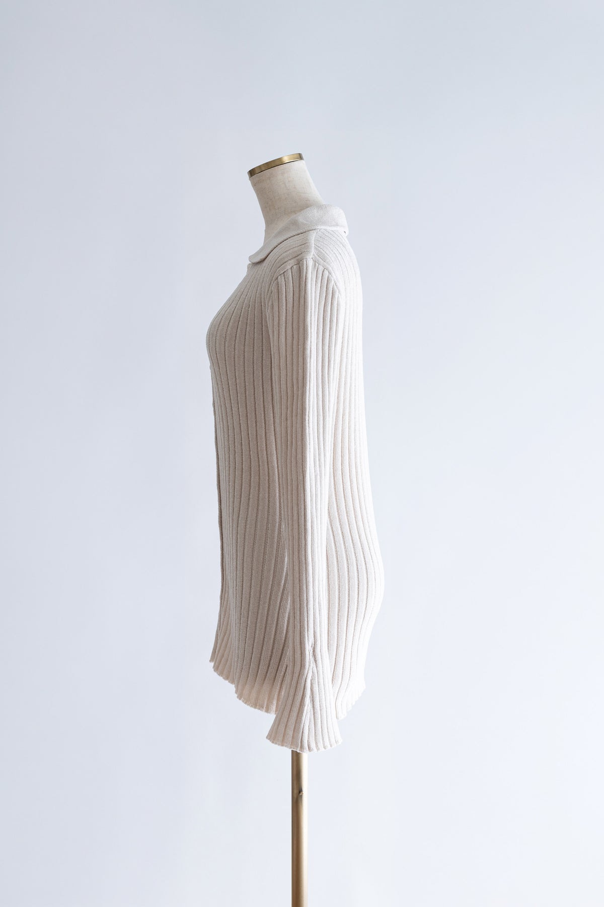 【Set Up】Chenille Collar Cardigan アイボリー