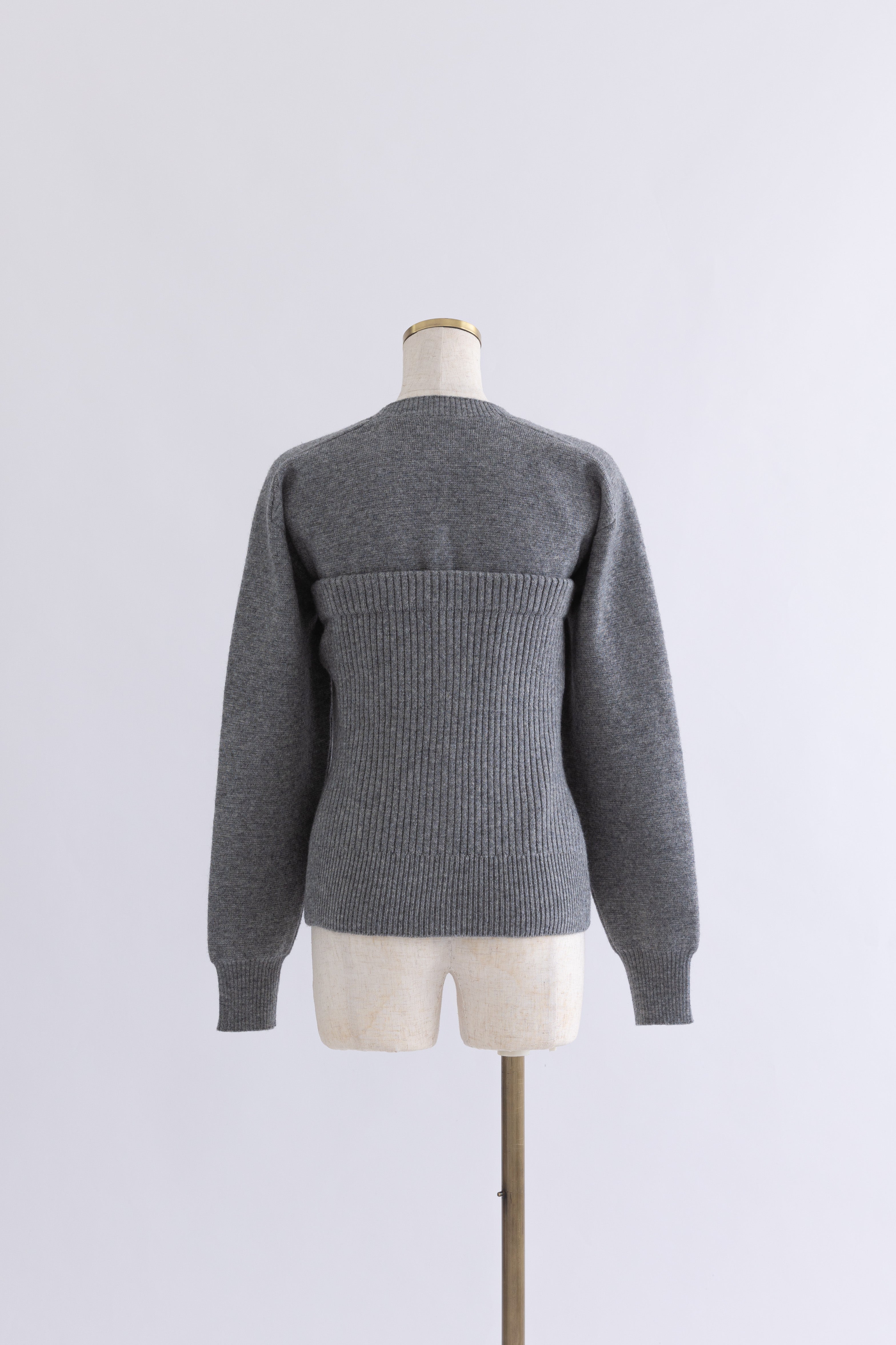 Crewneck Knit & Rib Knit Bustier Set