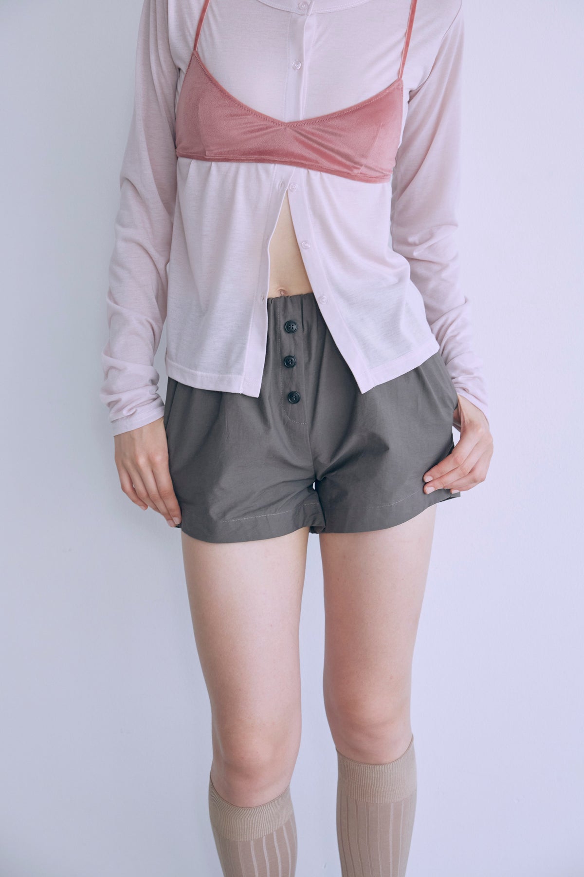 Minimini Gather Shorts モカ size:1 model:176cm DARIA