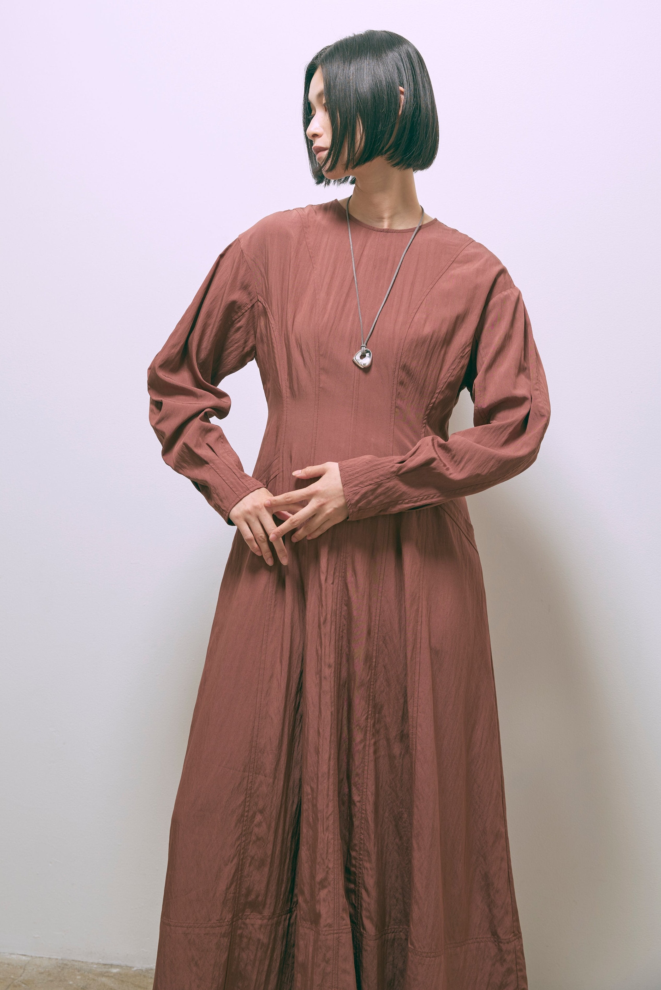 Volume Sleeve Soft Flare Dress