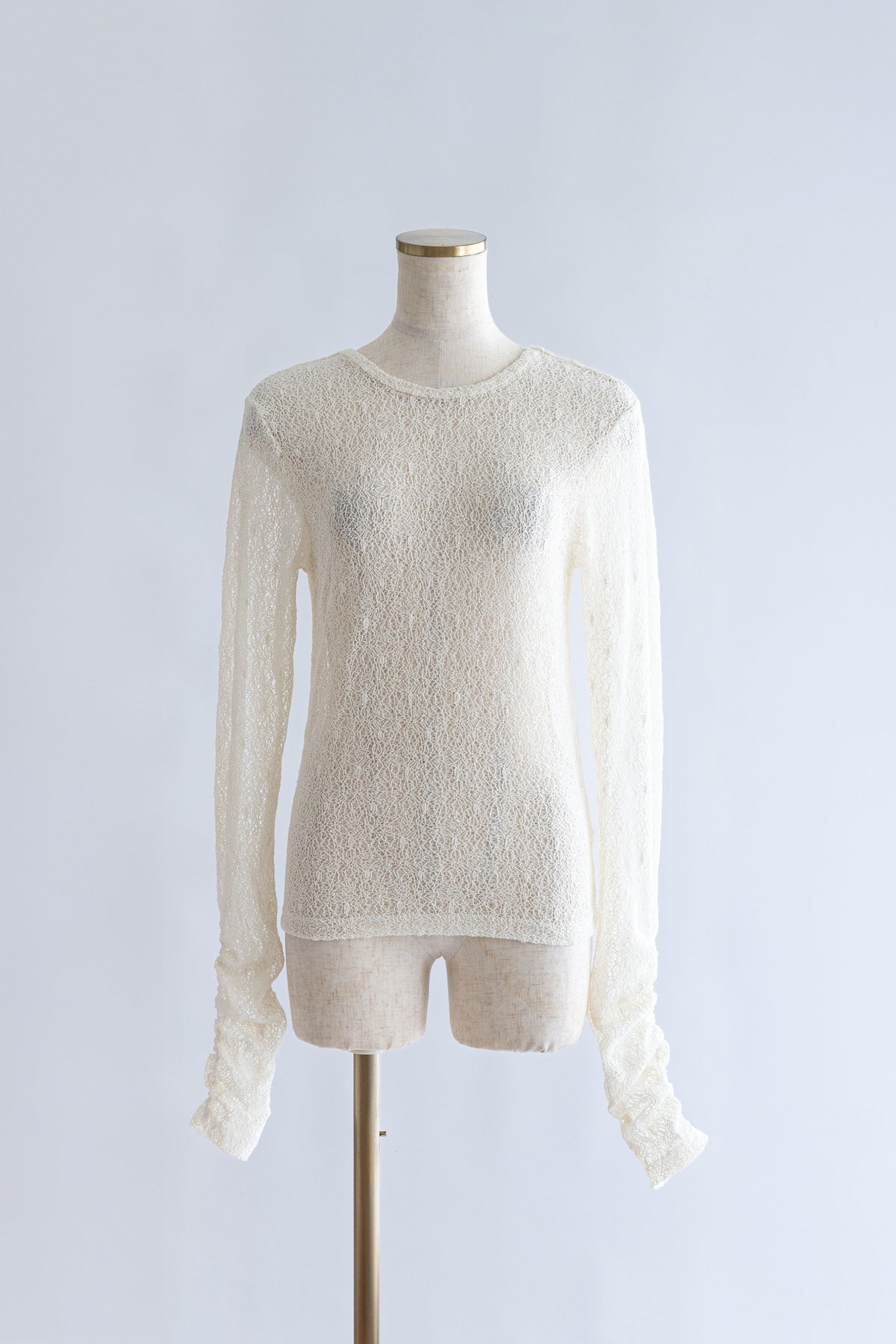 Mesh Lace Open Back Top アイボリー