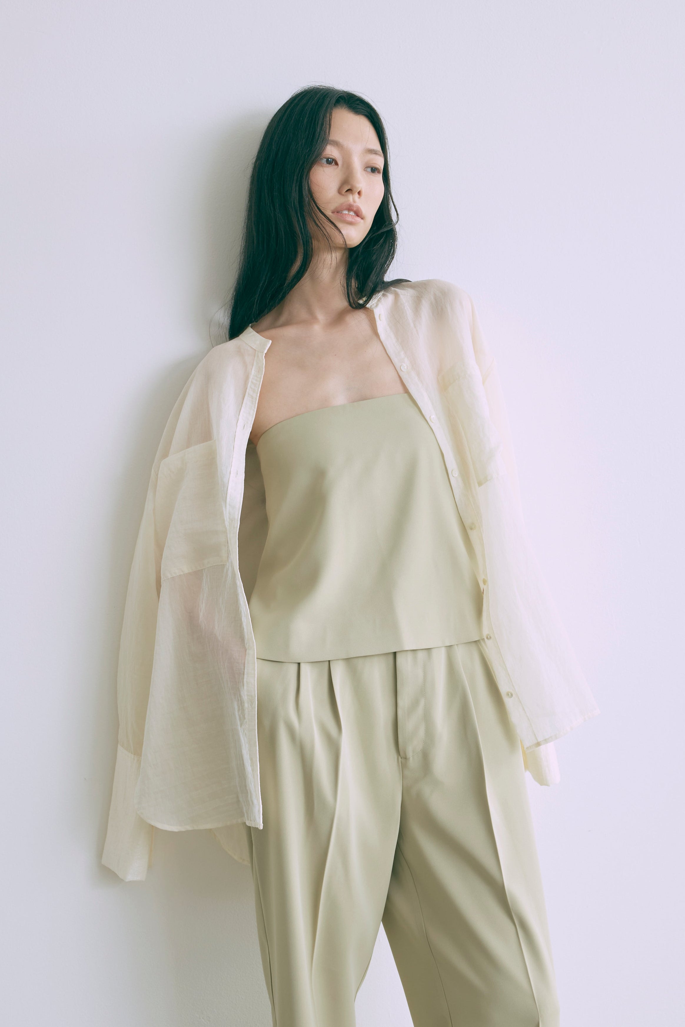 Long Cuff Sheer Blouse