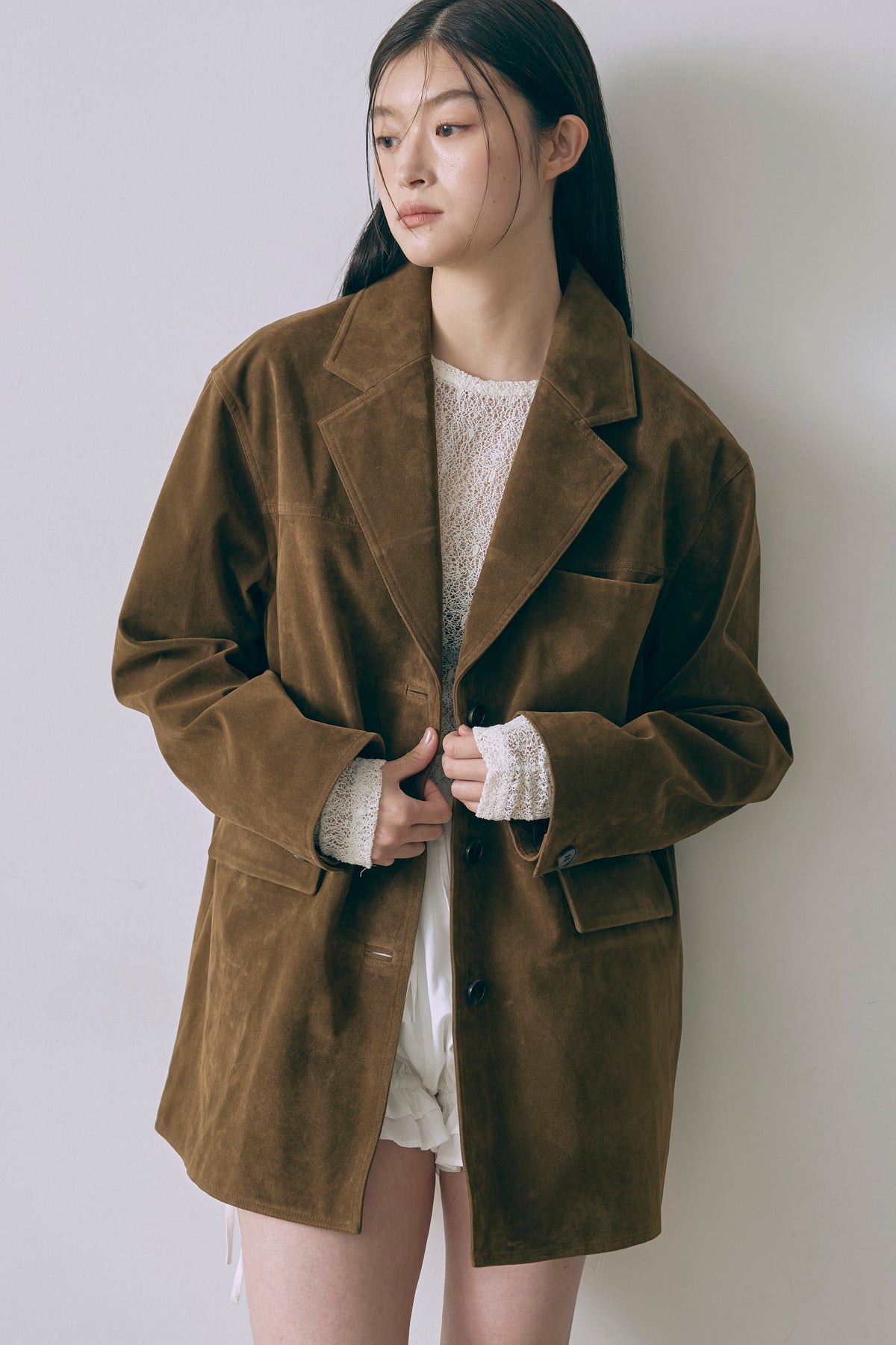 Vintage Suede Oversized Jacket キャメル size:1 model:171cm YUUMIKO