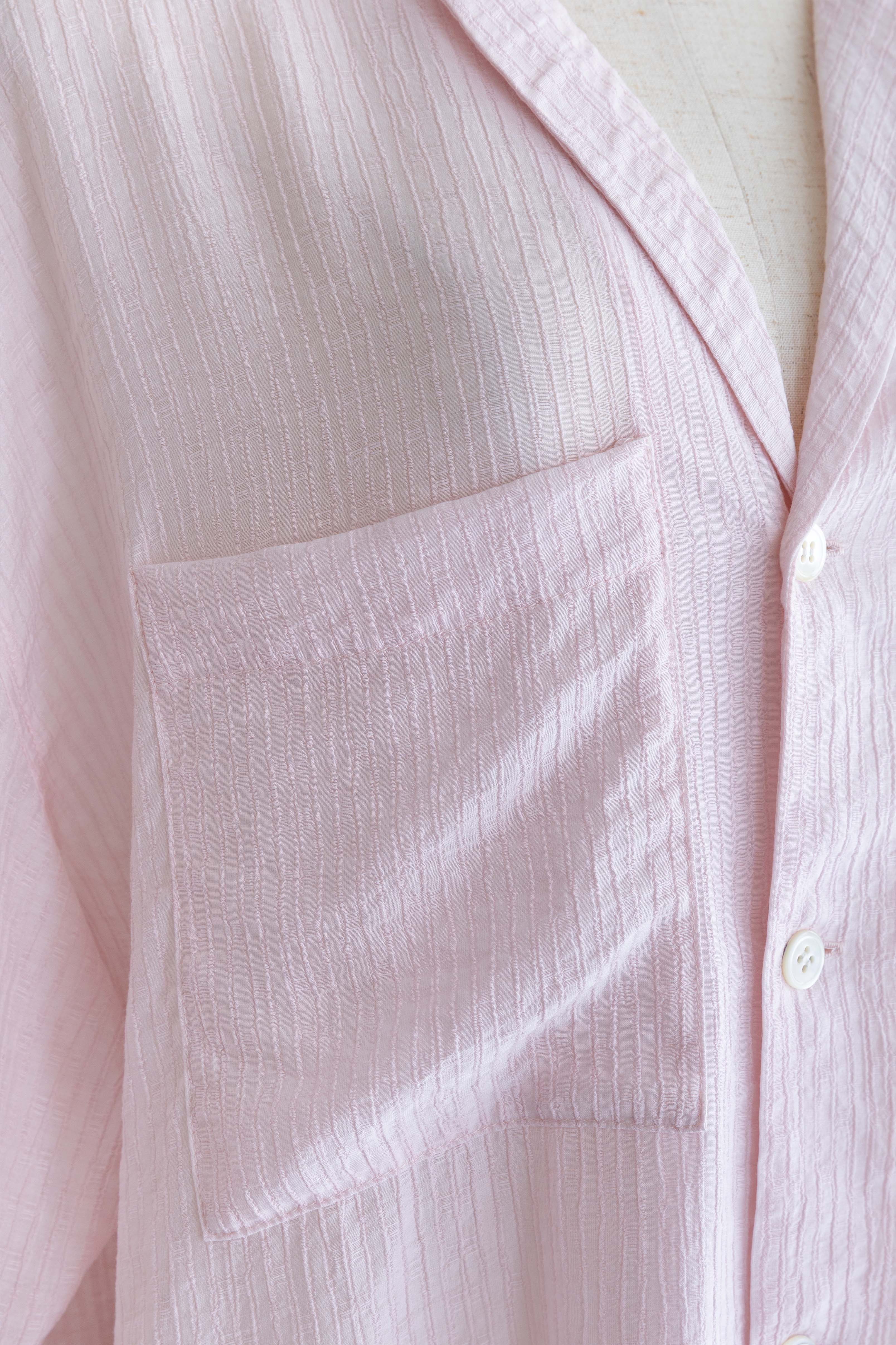 Sheer Stripe Big Shirts ピンク